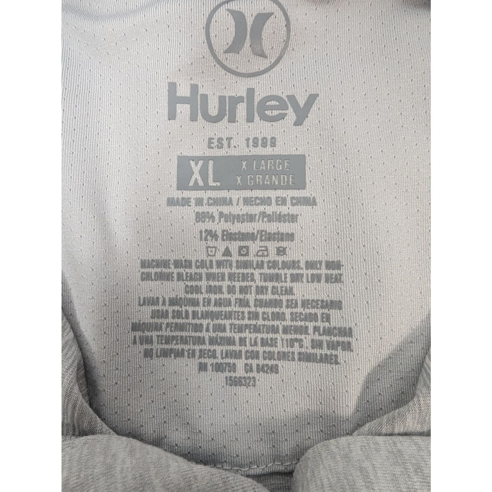 Hurley Hurley Polo Shirt Men's XL Heather Light Grey Lightweight Beach Performance Size US XL / EU 56 / 4 - 7 Thumbnail