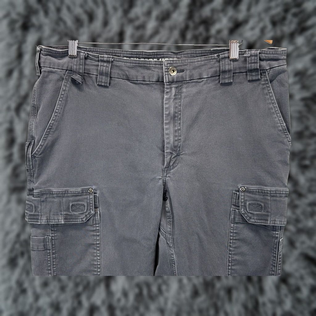 Vintage Duluth Trading 40X32 (39x30) Grey Relax Fit Fire Hose Flex Cargo Pants Workwear Size US 39 - 1 Thumbnail