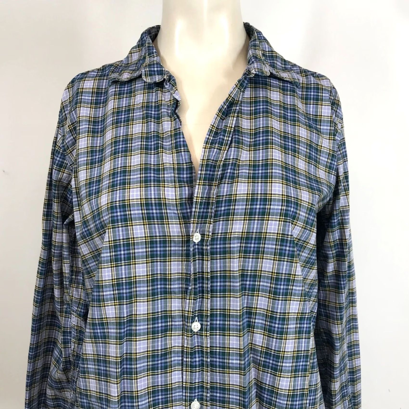Frank & Eileen FRANK & EILEEN Shirt Womens M Blue Plaid Long Sleeve Button Up Cotton Top Button-Up Casual Spring Fall Summer Womens Size M / US 6-8 / IT 42-44 - 2 Thumbnail