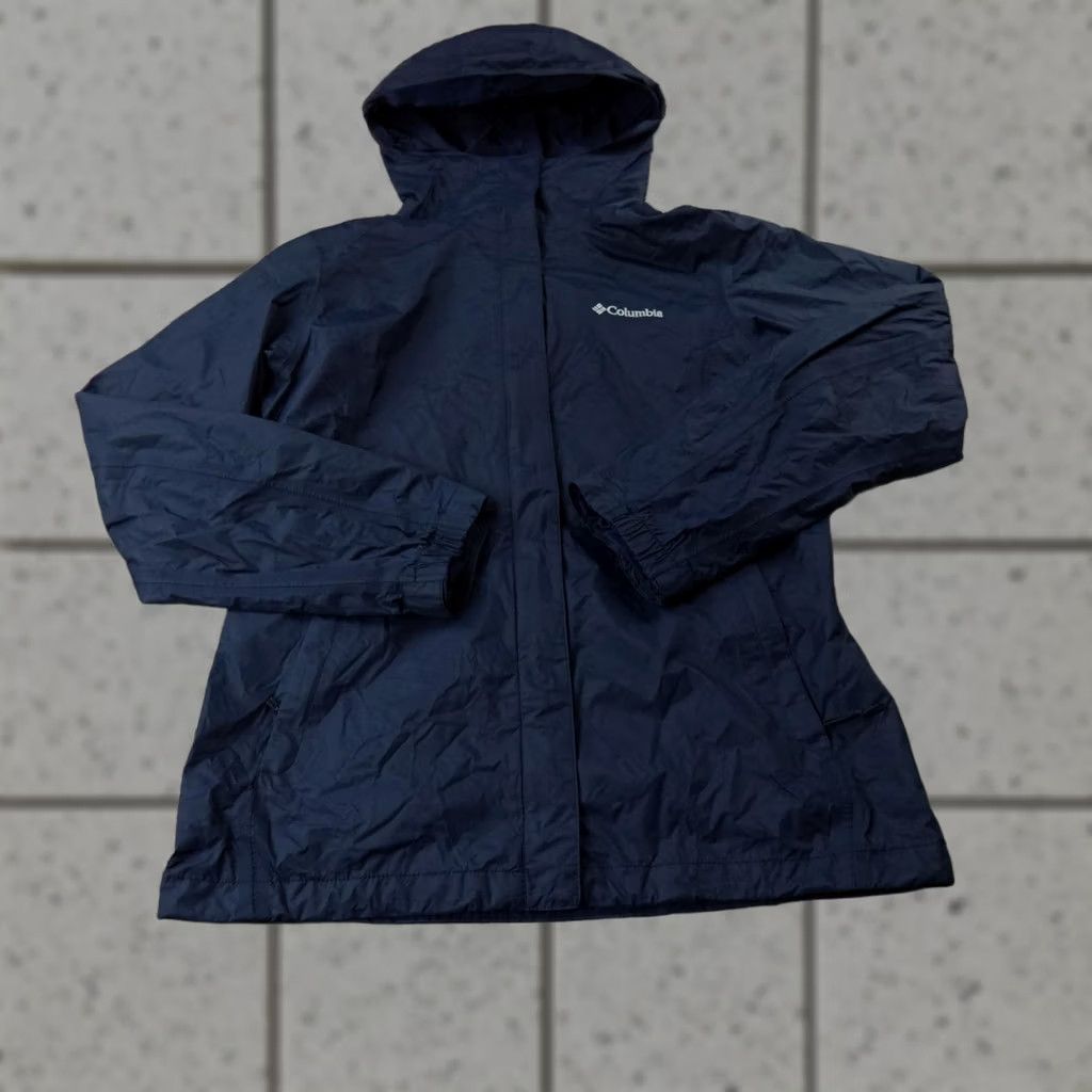 Vintage Columbia Jacket Mens S Blue Omni Tech Hooded Waterproof Rain Coat Windbreaker Size US S / EU 44-46 / 1 - 1 Thumbnail