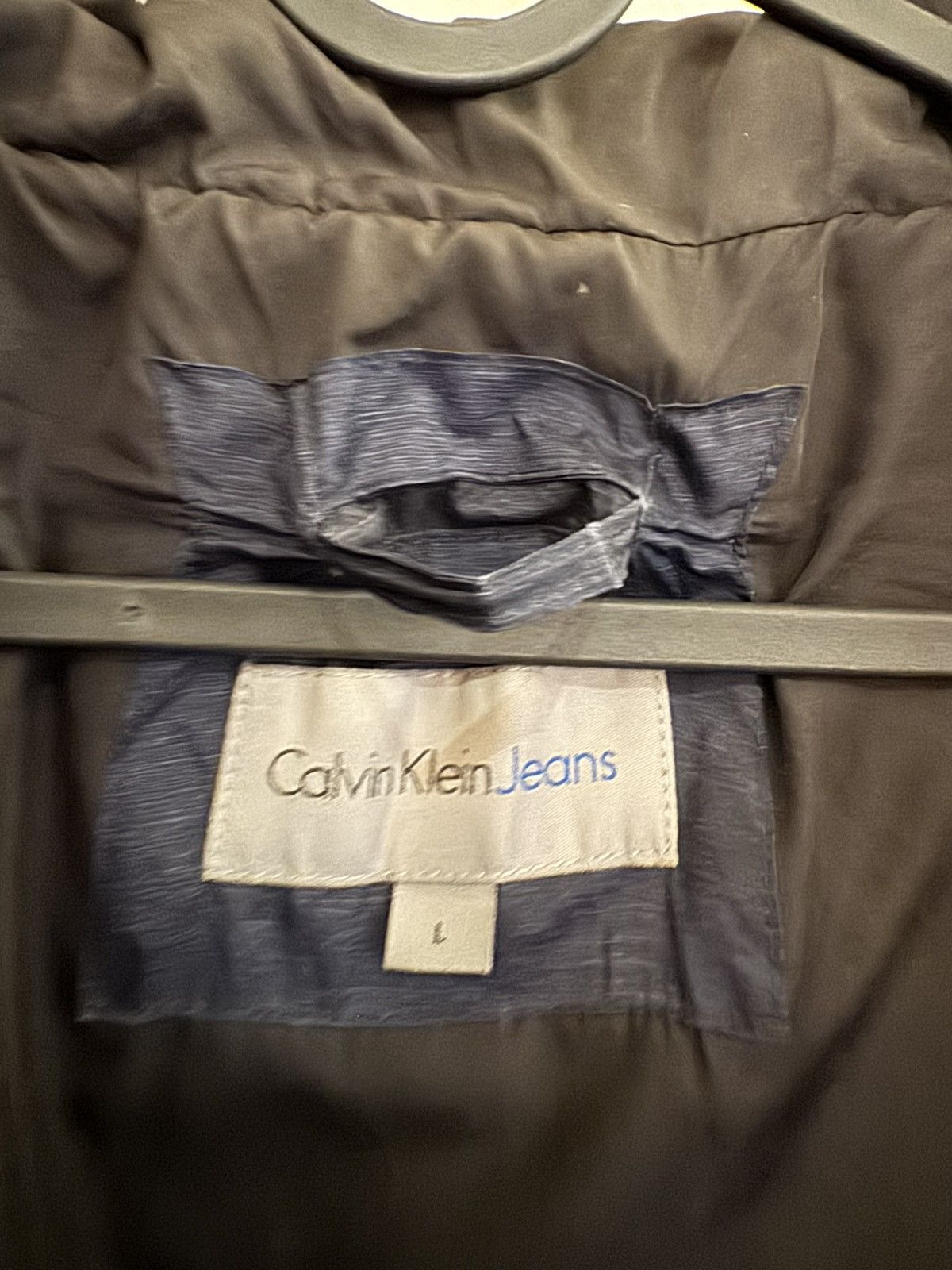 Calvin Klein Calvin Klein Jeans Blue/Black Hooded Puffer Jacket Size US L / EU 52-54 / 3 - 8 Thumbnail