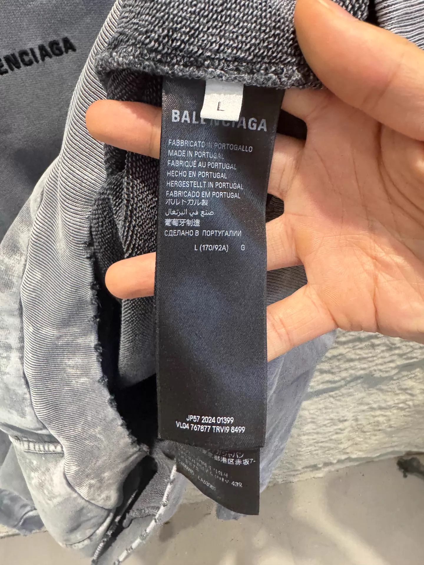 Balenciaga Balenciaga 25 Men's Gray Long Sleeve Hoodie Logo Print L Size US L / EU 52-54 / 3 - 5 Thumbnail