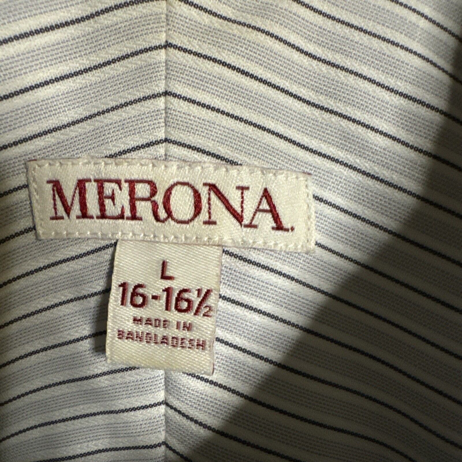 Merona Merona Mens Ultimate Shirt Long Sleeves Button Up Pin Strip Size US L / EU 52-54 / 3 - 2 Thumbnail