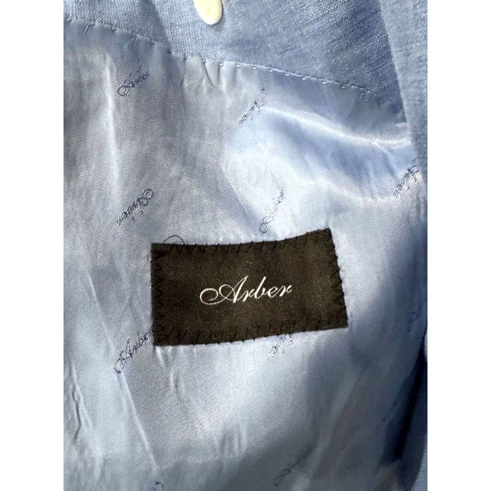 Vintage Arber Blue Linen Ctn Jacket Coat Sz 84 40 R Medium M Blazer Men XS? Size 40R - 5 Thumbnail