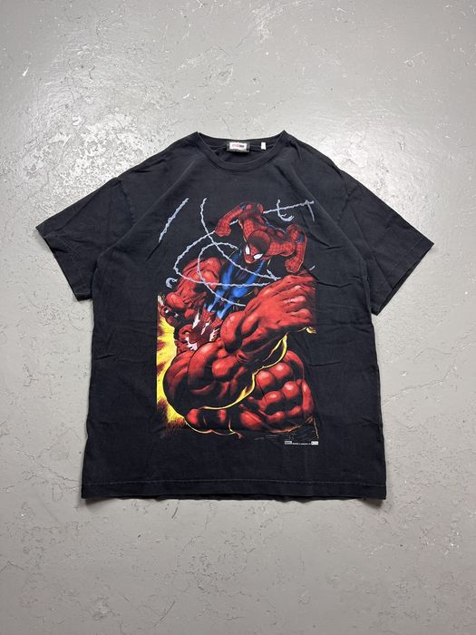 Kith Kith x Marvel The Hulk & Spiderman Tee Black | Grailed