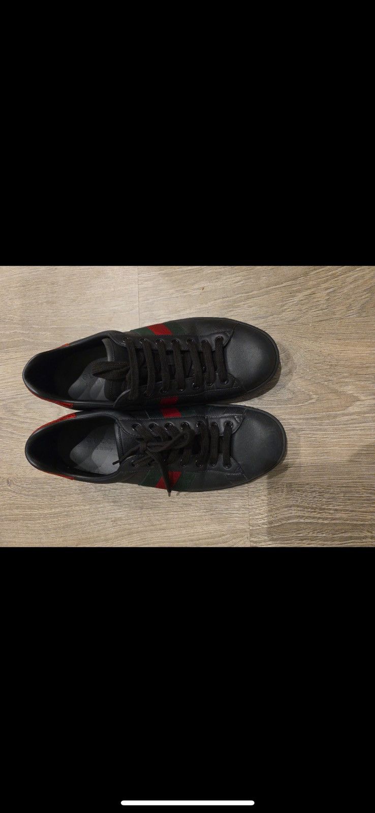 Gucci Gucci Ace Sneakers – black /Green – Size 8.5 Great Condition Size US 8.5 / EU 41-42 - 3 Thumbnail