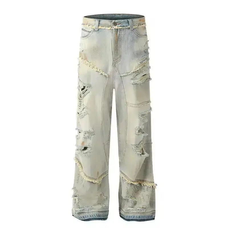 Japanese Brand Streetwear Washed Hole Ripped Y2k Jeans Size US 34 / EU 50 - 1 Thumbnail