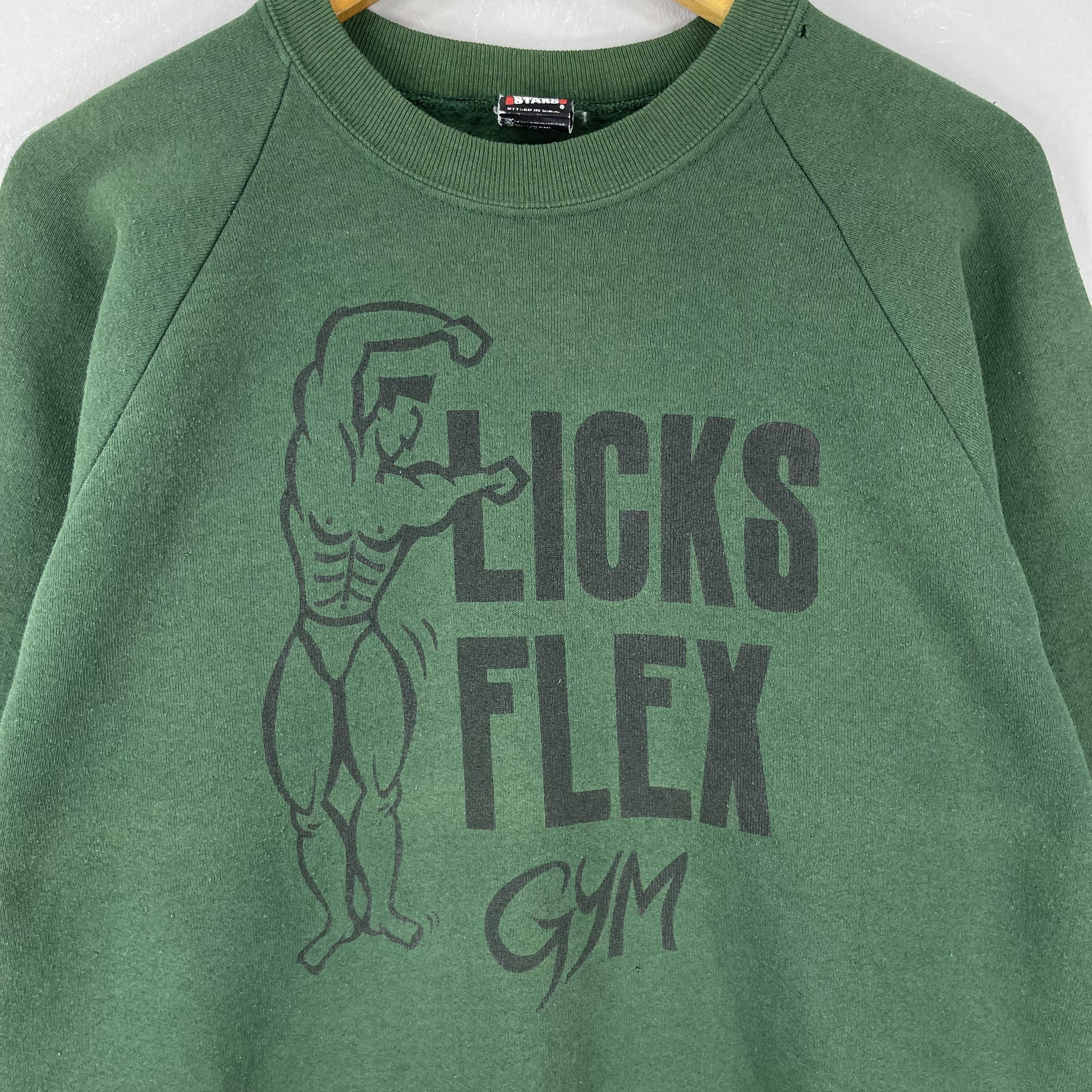 Vintage Vintage 90's FLICK FLEX GYM Printed Distressed Sweatshirt Size US M / EU 48-50 / 2 - 2 Thumbnail