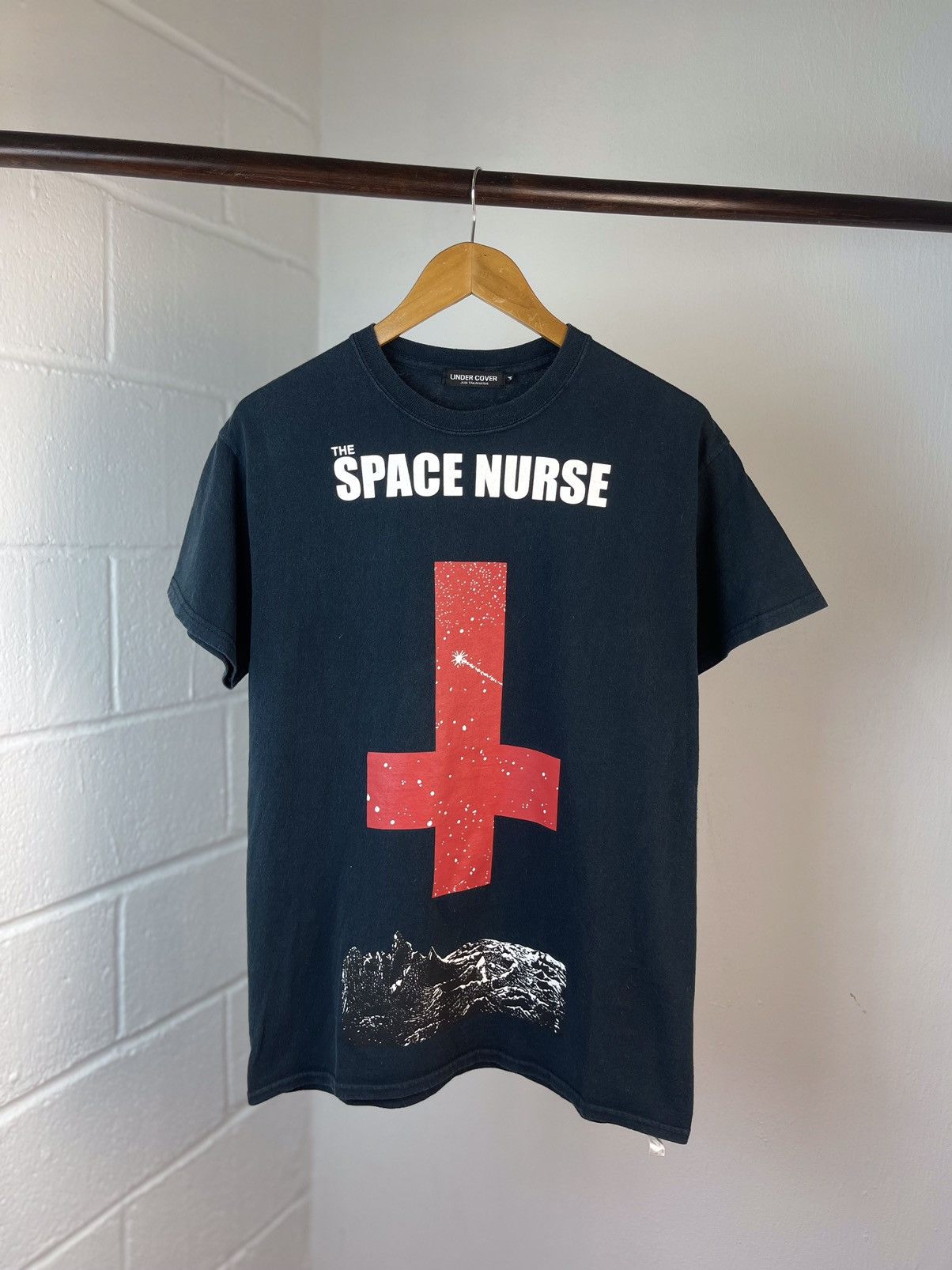 image of Jun Takahashi x Undercover ‘The Space Nurse’ Red Cross Tee in Black, Men's (Size Medium)