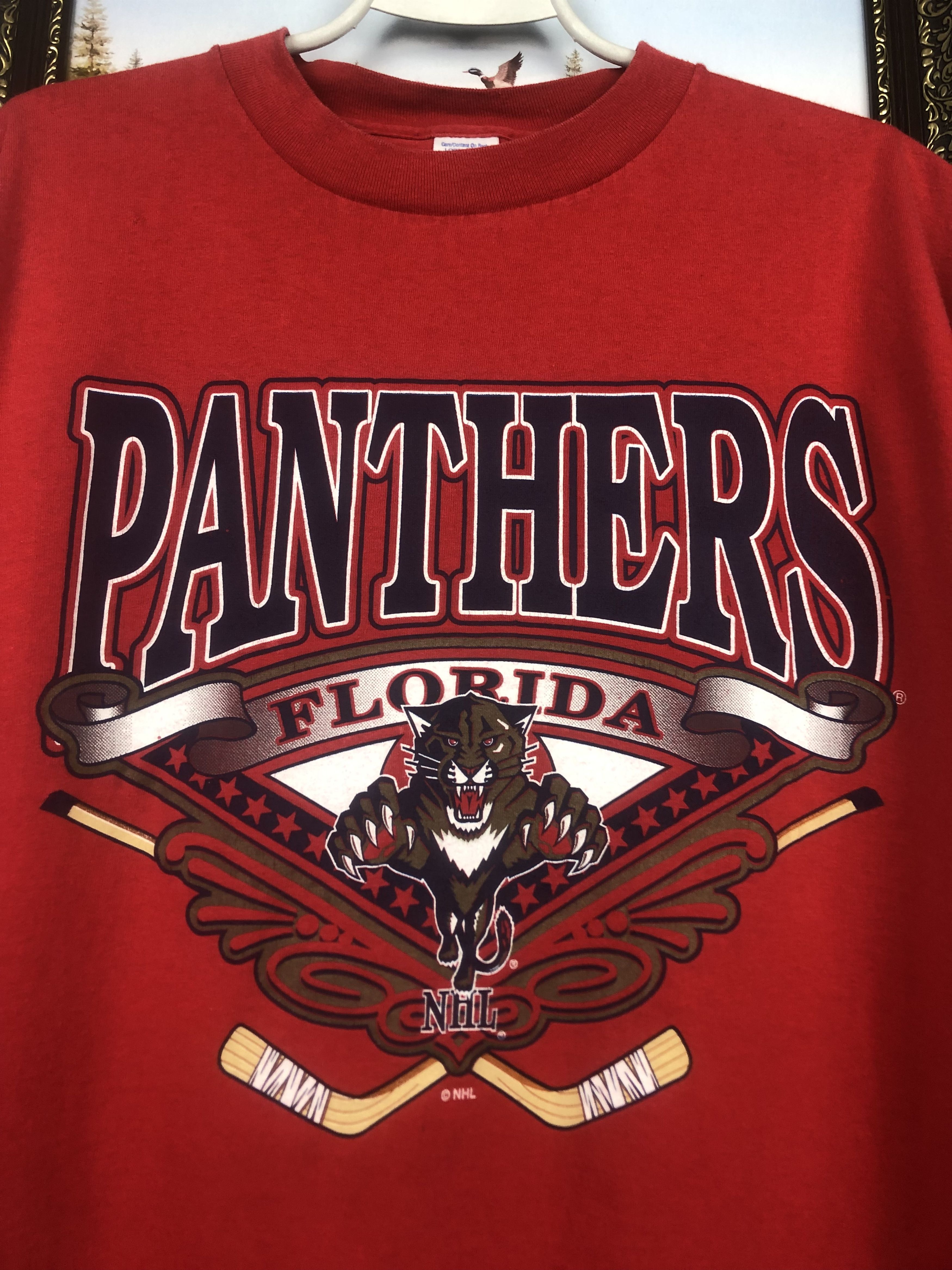 NHL Vintage 90's Florida Panthers NHL Shirt Over Print Jersey Size US XL / EU 56 / 4 - 3 Thumbnail