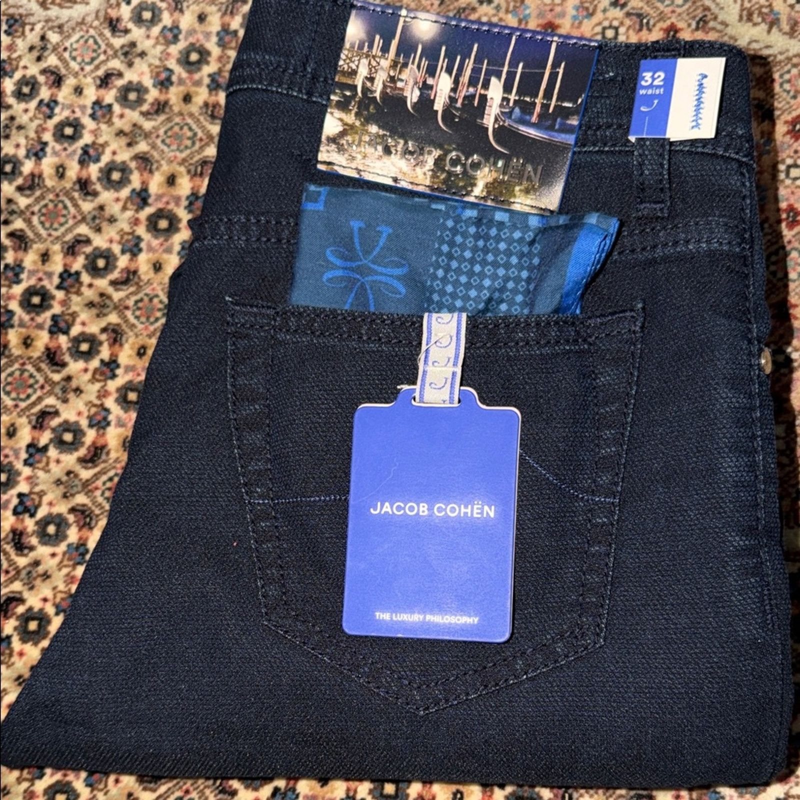 Jacob Cohen Jacob Cohen Men's Deep Indigo Bard Jeans Size 32 Size US 32 / EU 48 - 3 Thumbnail