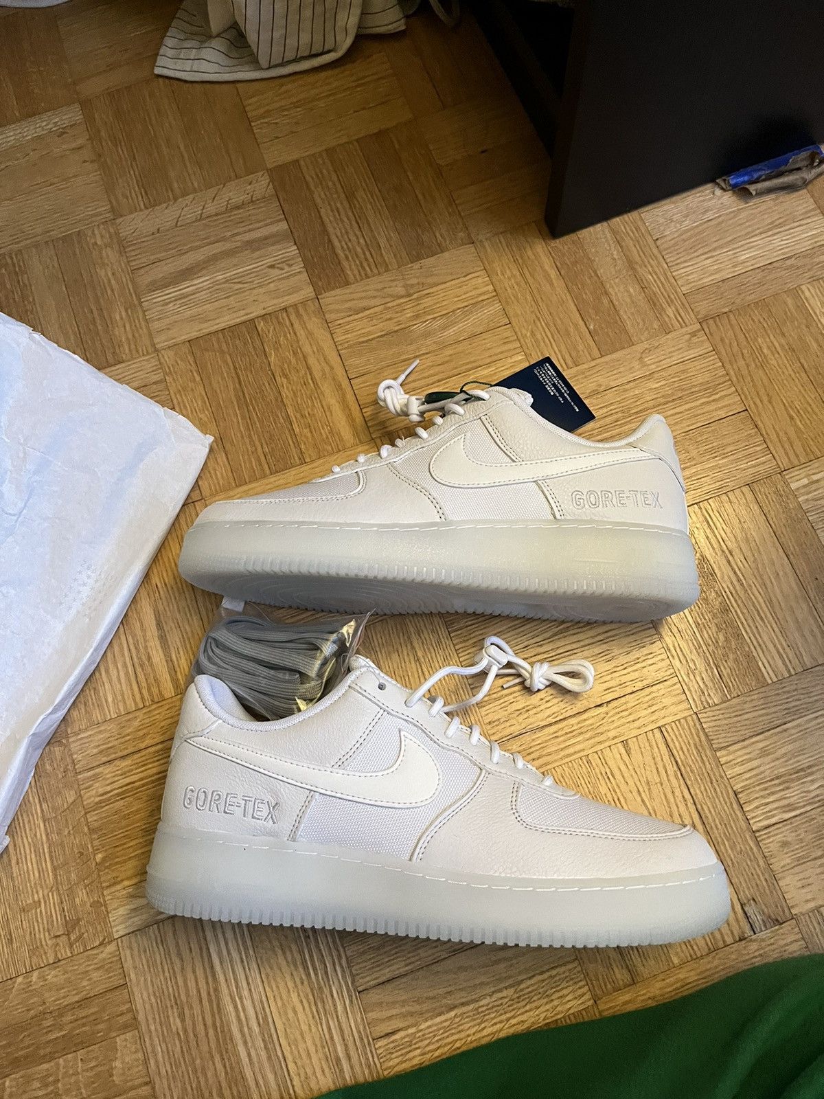 image of Nike Air Force 1 Low Goretex Triple White Shoes, Men's (Size 10)