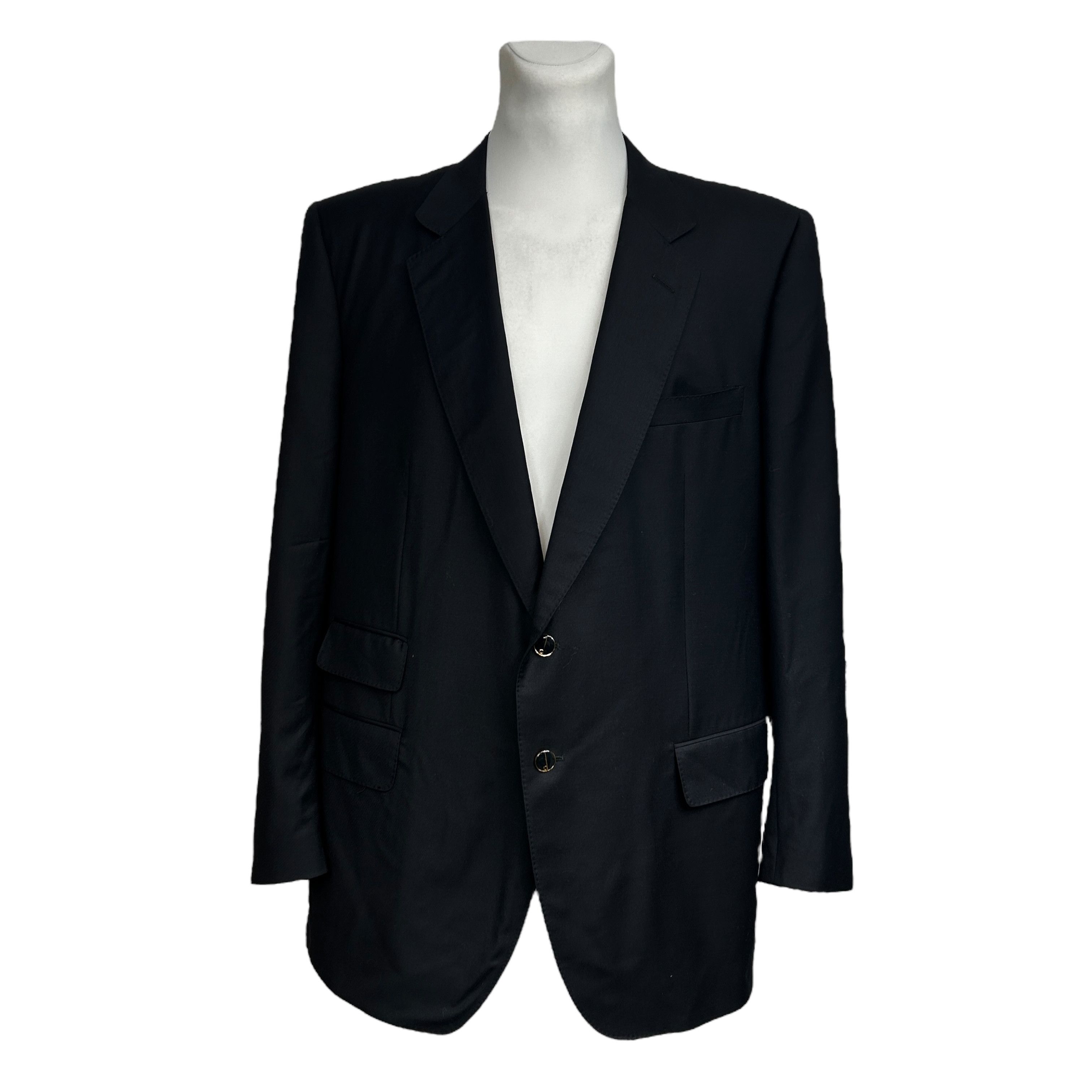 Alfred Dunhill Dunhill Tasmanian Super 100s Wool Black Blazer Men Size 46 Size 46R - 1 Thumbnail