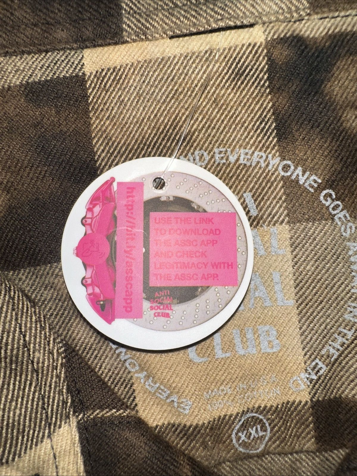 Anti Social Social Club ASSC Dialtone Flannel Olive Tie Dye Shirt - Size XXL Size US XXL / EU 58 / 5 - 6 Thumbnail