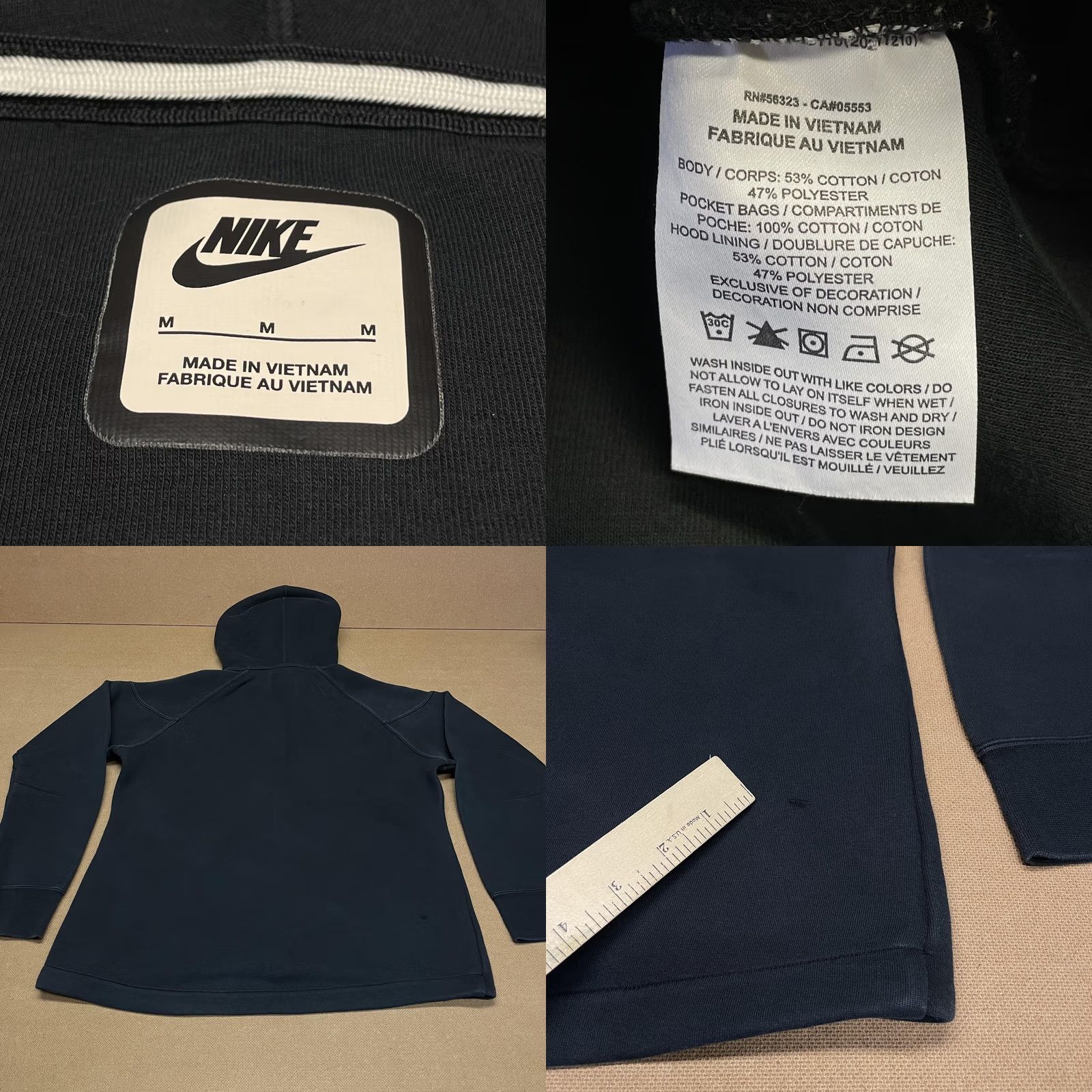 Nike Nike Hoodie Mens M Black Full Zip Raglan Pockets Sweatshirt Athletic Size US M / EU 48-50 / 2 - 8 Thumbnail