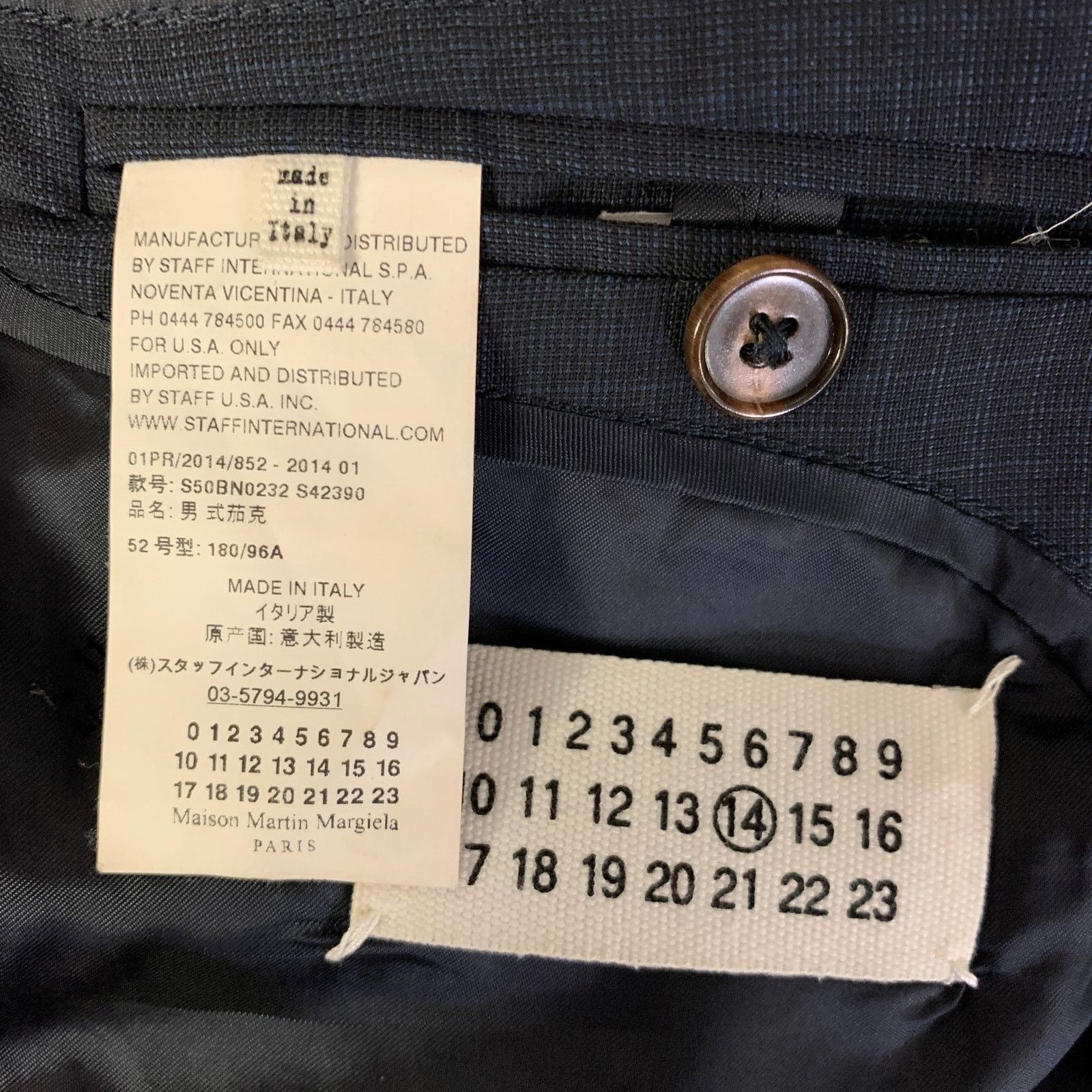 Maison Margiela MAISON MARGIELA Grey Blue Plaid Wool Notch Lapel Sport Coat Size 42R - 5 Thumbnail