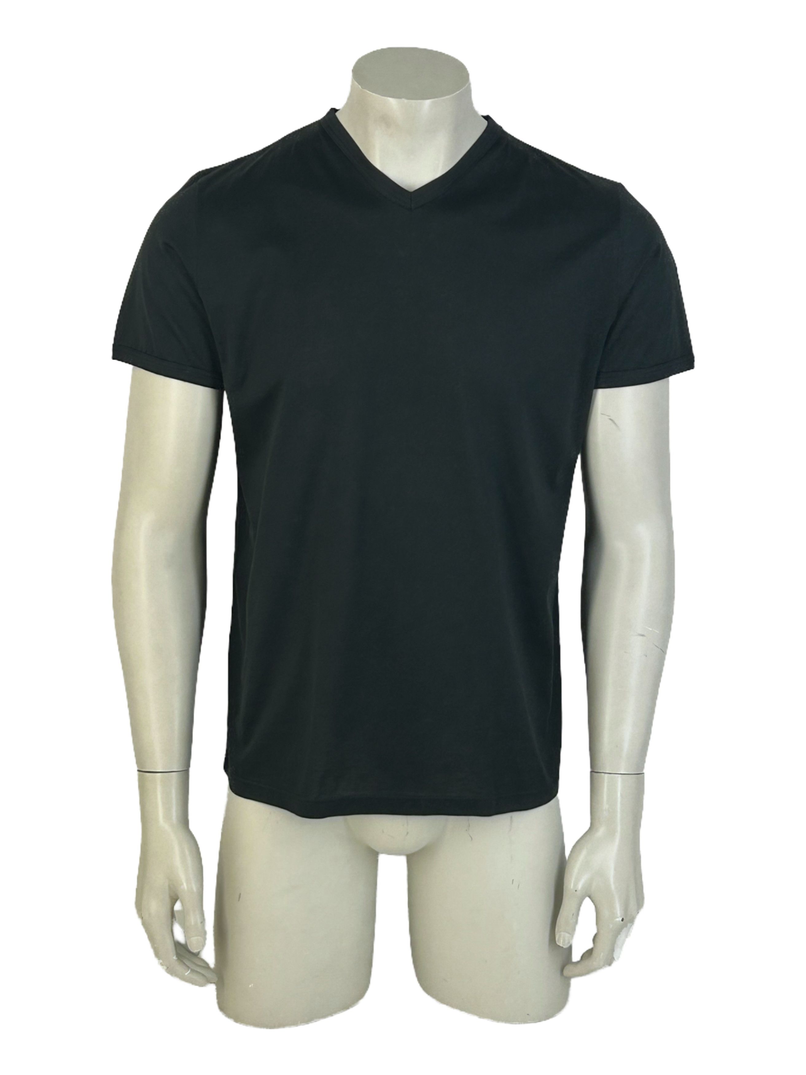 C.P. Company Prada Black V-Neck Mercerised Cotton T-shirt Size US S / EU 44-46 / 1 - 1 Thumbnail