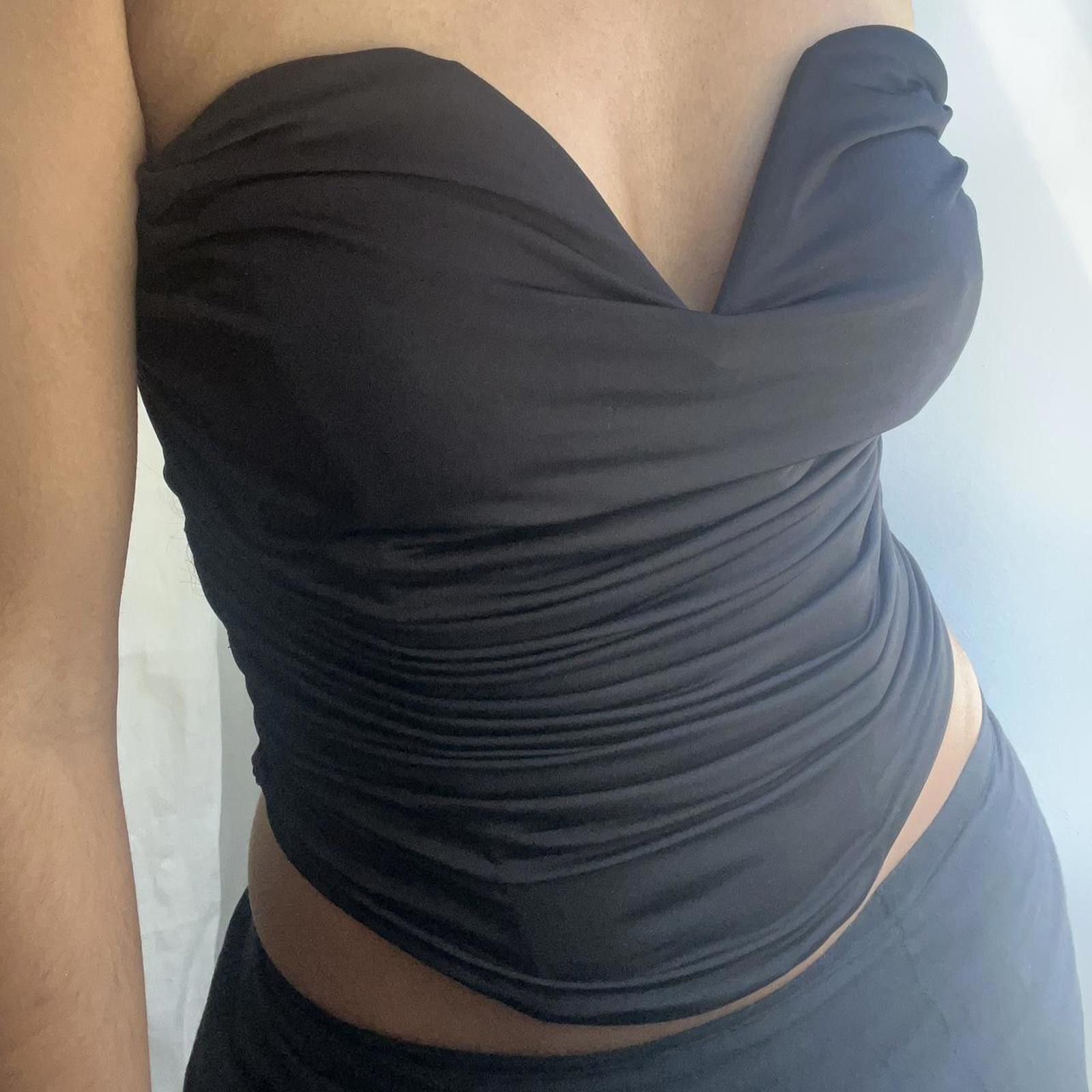 Express Black ruched bustier top #goth #punk #festivalvibes Size ONE SIZE - 5 Thumbnail