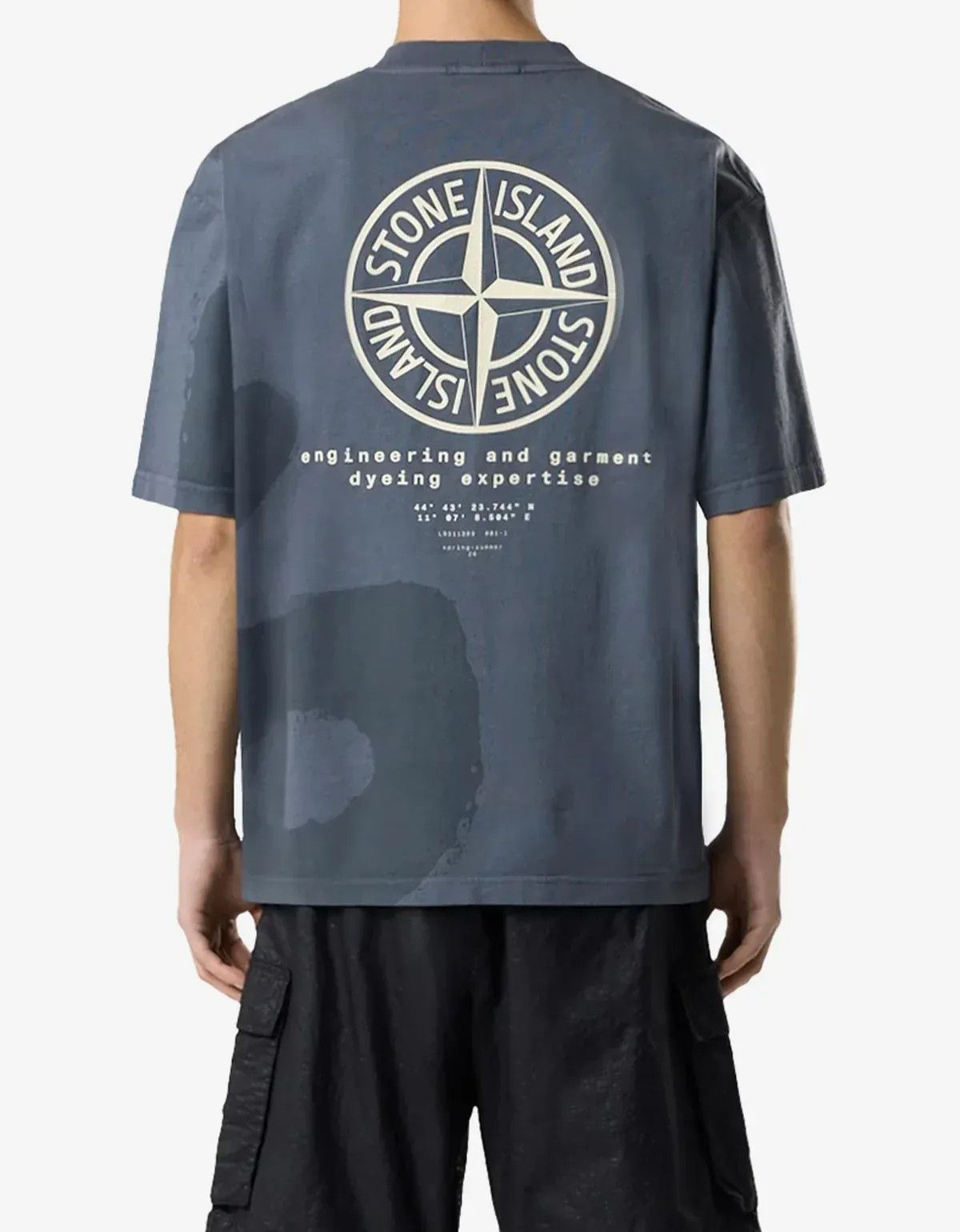 Stone Island Stone Island Blue Grey ‘Whirlwind Type’ Print T-Shirt Size US L / EU 52-54 / 3 - 2 Thumbnail
