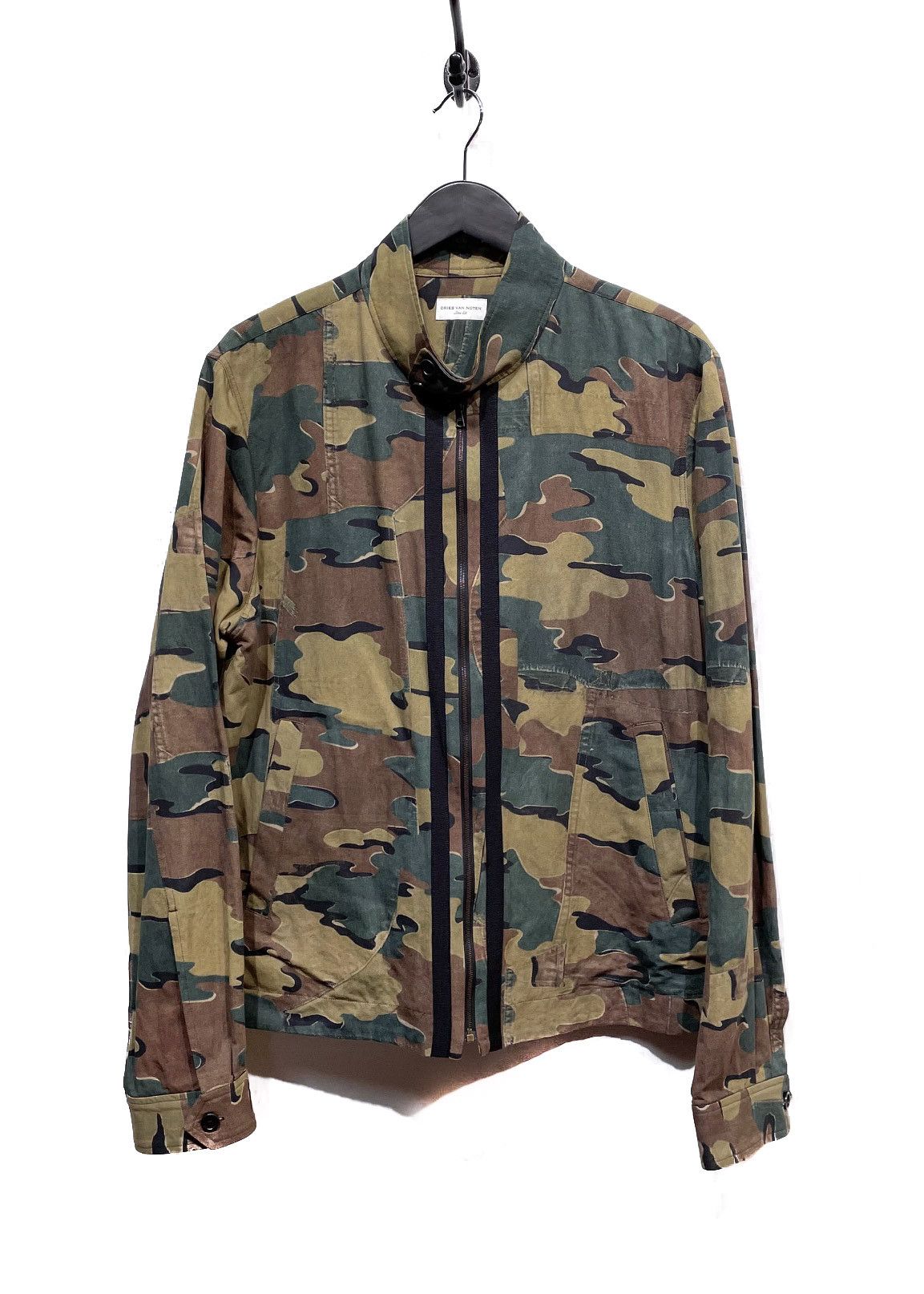 Dries Van Noten Dries Van Noten Green Camouflage Patchwork Bomber Jacket Size US L / EU 52-54 / 3 - 1 Thumbnail