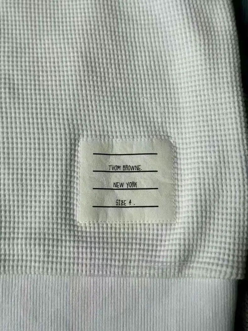 Thom Browne Thom Browne White Waffle Polo Sweatshirt Size US XL / EU 56 / 4 - 3 Thumbnail