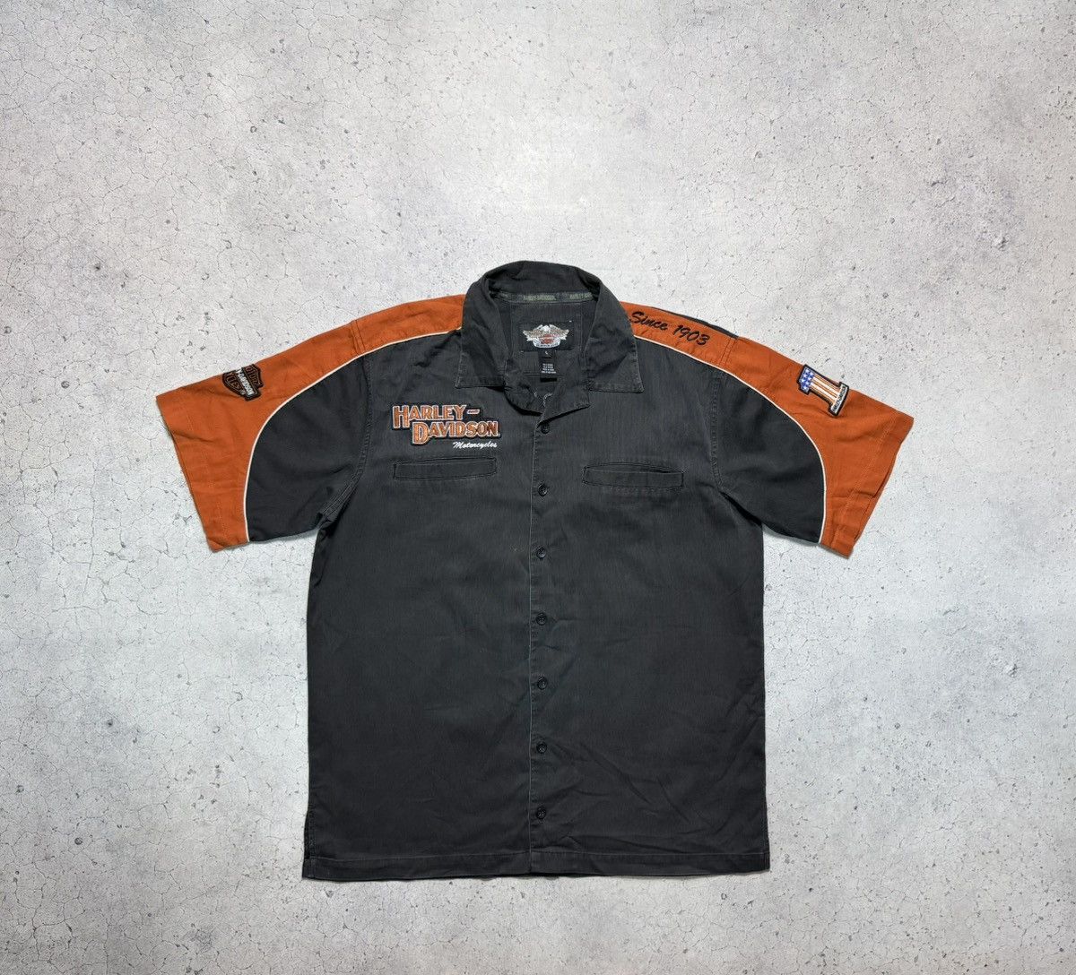 Harley Davidson Harley Davidson Button Short Sleeve Shirt Racing Moto Size US L / EU 52-54 / 3 - 2 Thumbnail