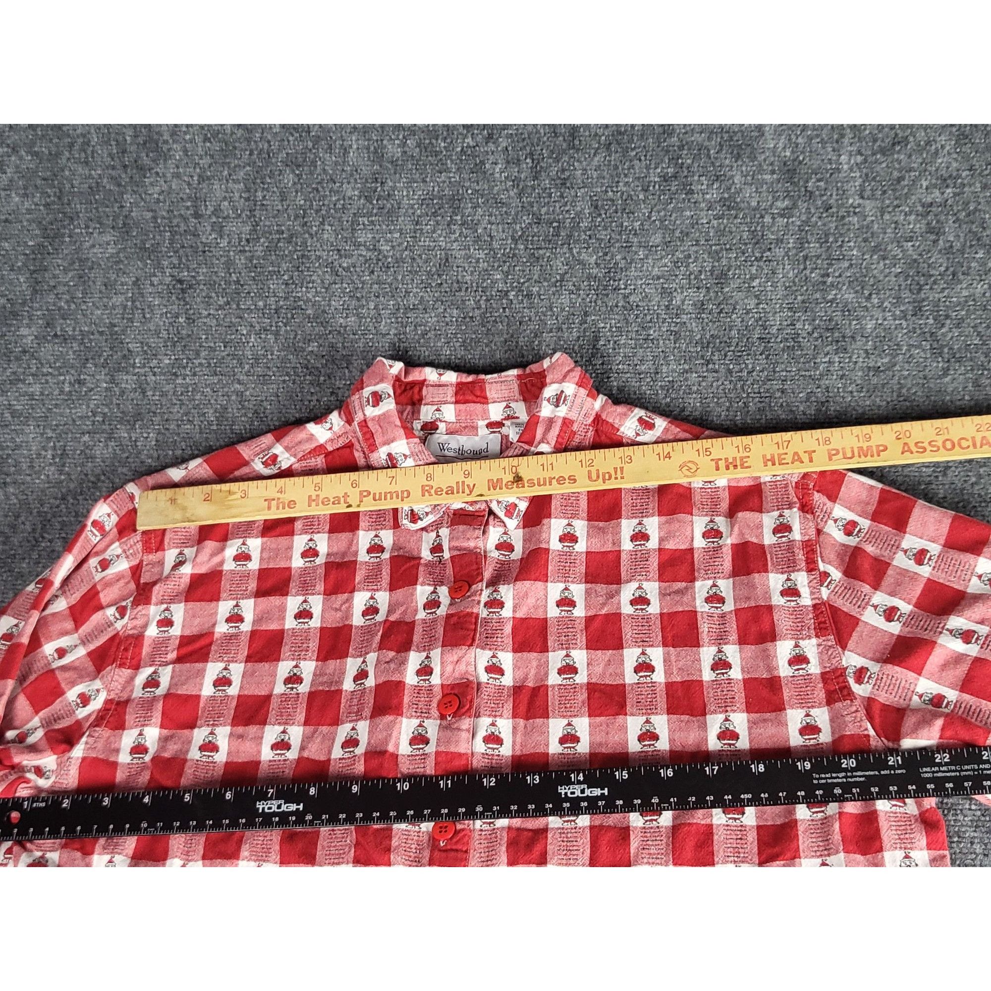 Vintage Vintage 90s Westbound Plaid Gingham Santa Button Down Shirt Size L / US 10 / IT 46 - 6 Thumbnail
