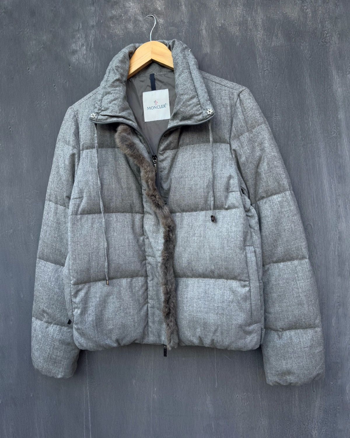 Moncler × Vintage MONCLER Astere Giubbotto Gray Hooded Down Puffer