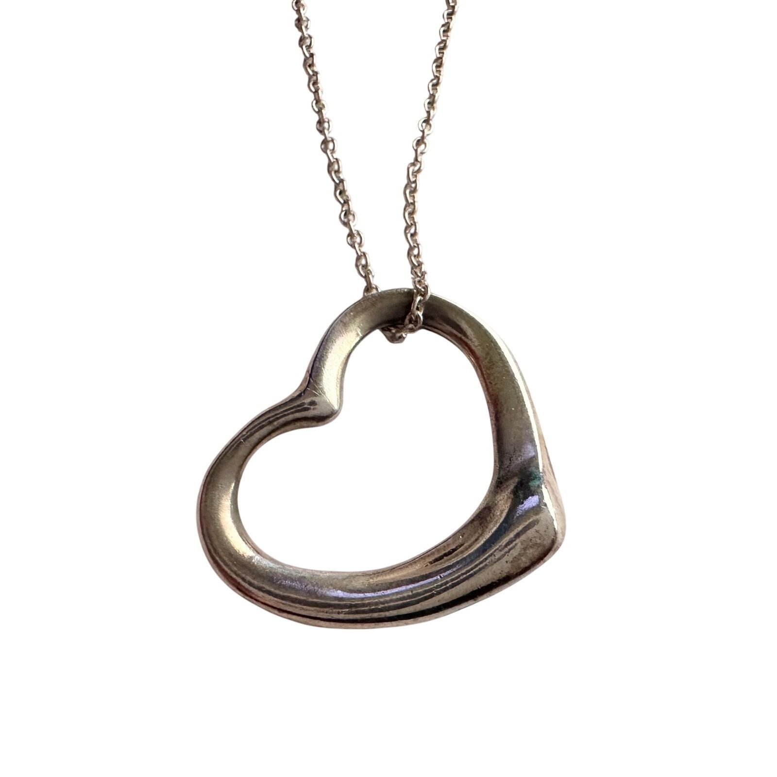 Tiffany & Co. Tiffany and Co Elsa Peretti Medium Open Heart Necklace 16" Size ONE SIZE - 9 Thumbnail