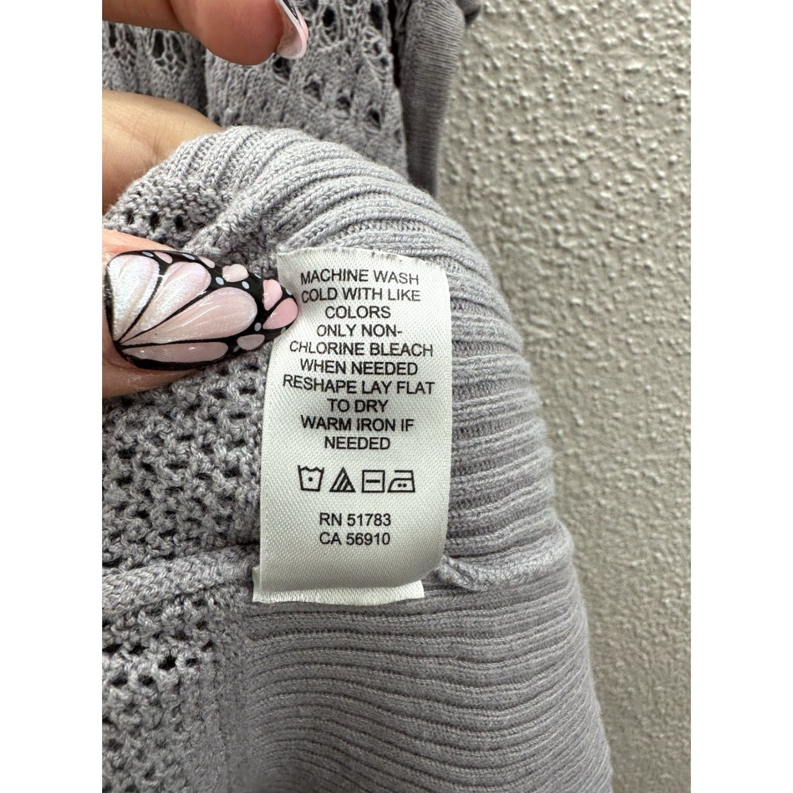 Vintage Maurices Womens Blouse XL Gray Open Knit Short Sleeve Shirt Regular Cotton Rayon Knit Open Collarless Classic Theme Mens Womens Girls? Size XL / US 12-14 / IT 48-50 - 5 Thumbnail