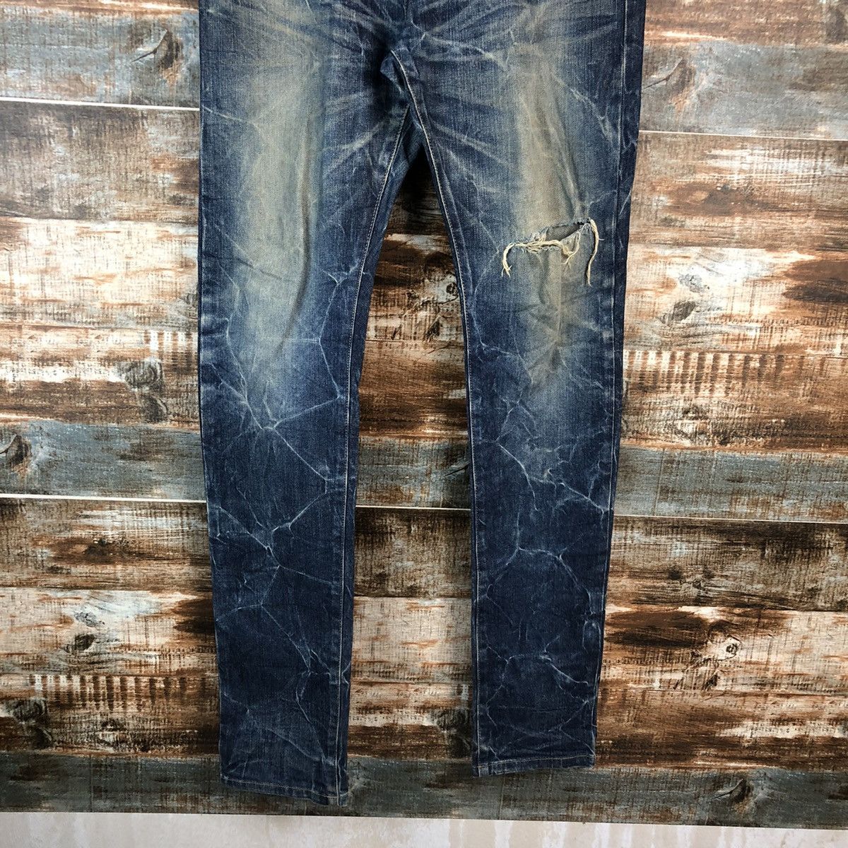 Tornado Mart DL Tornado Mart Blue Distressed Denim Pants #C145 Size US 33 - 3 Thumbnail