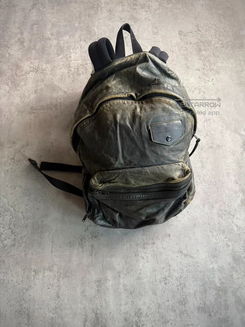 Saint Laurent Paris Saint Laurent Paris 16AW Black Washed Worn Cowhide Backpac Size ONE SIZE - 3 Thumbnail
