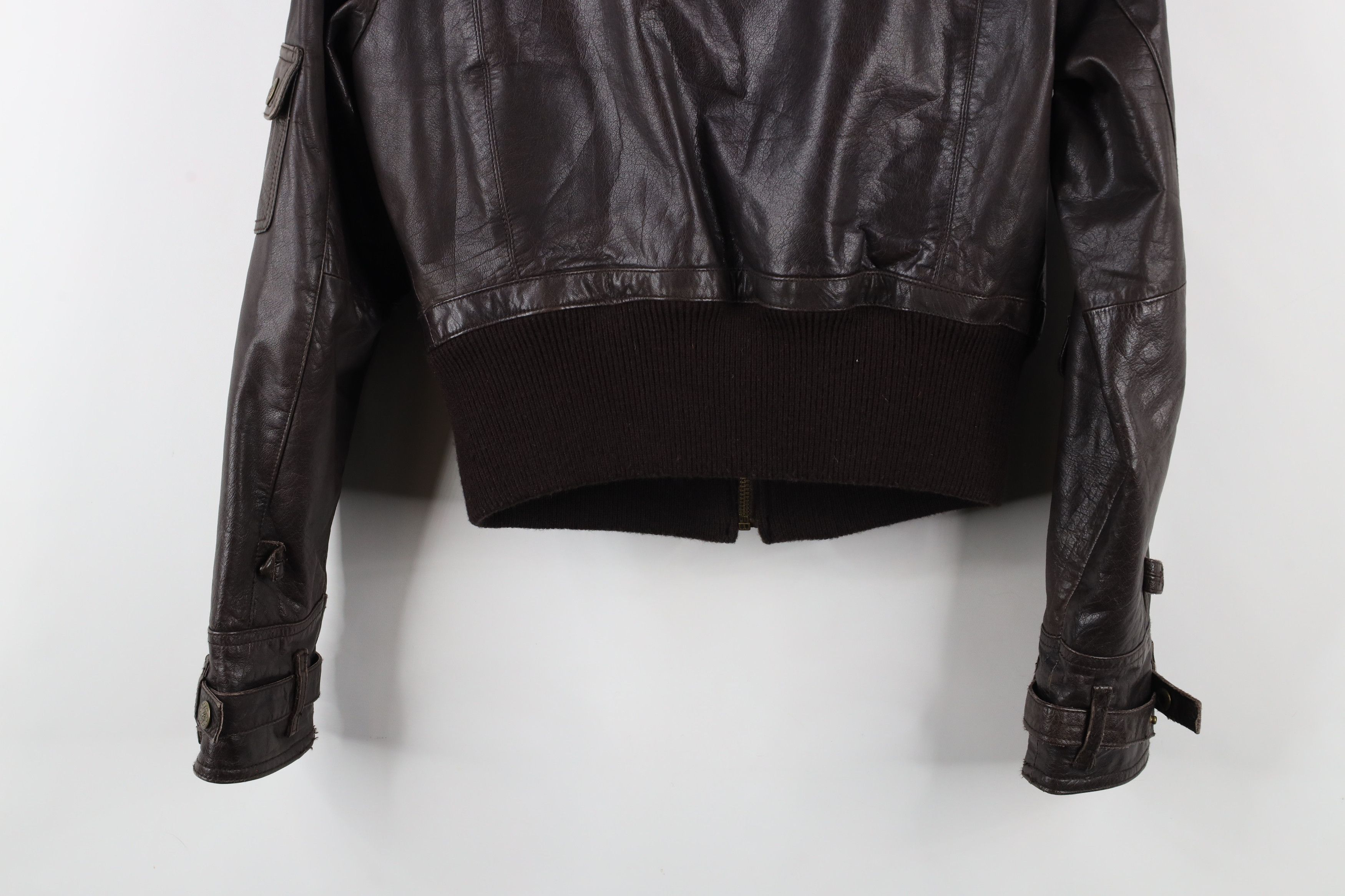 Vintage Vintage 90s Streetwear Cropped Leather Motorcycle Jacket Size M / US 6-8 / IT 42-44 - 13 Thumbnail
