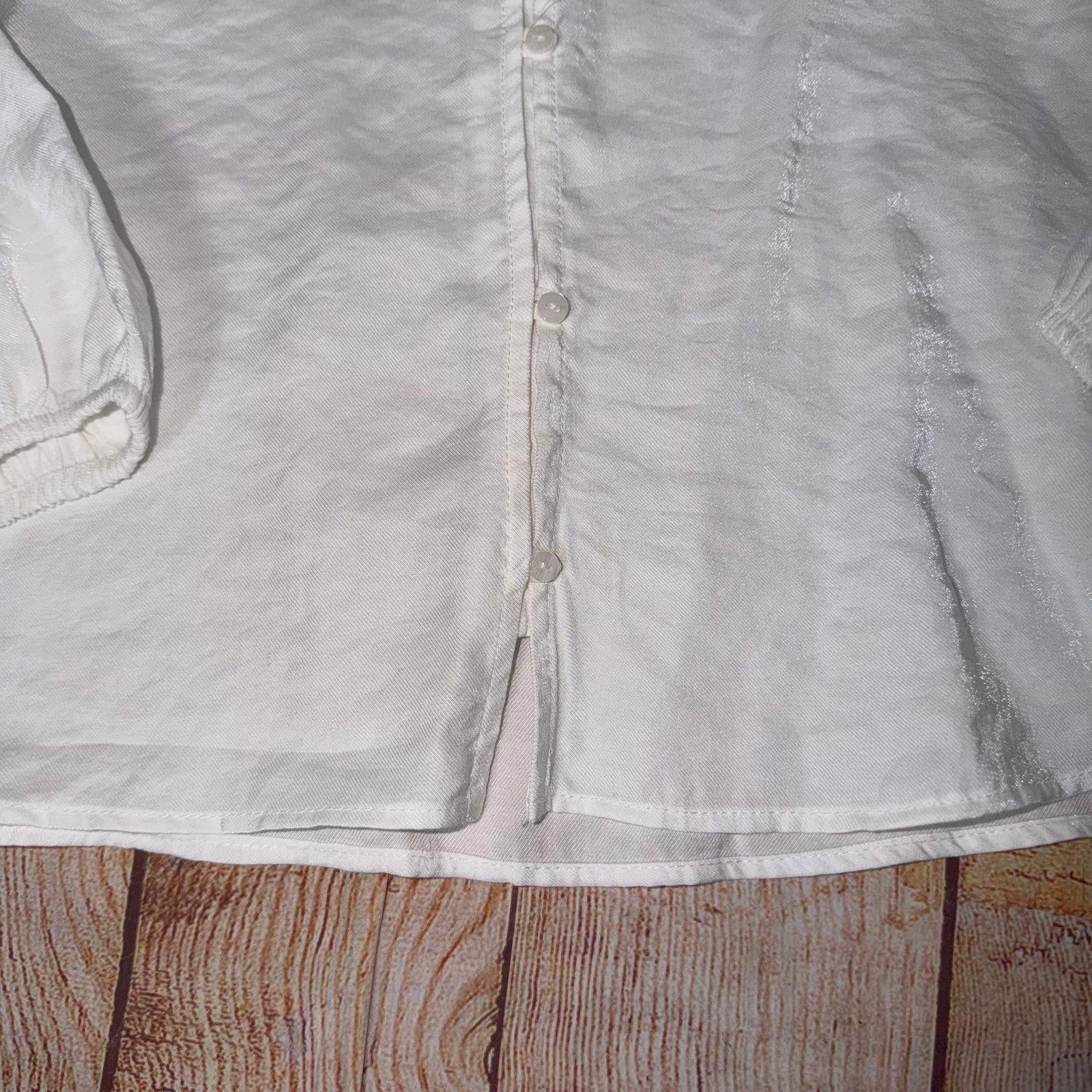 Zara Zara Girls 11/12 White Blouse Size L / US 10 / IT 46 - 2 Thumbnail