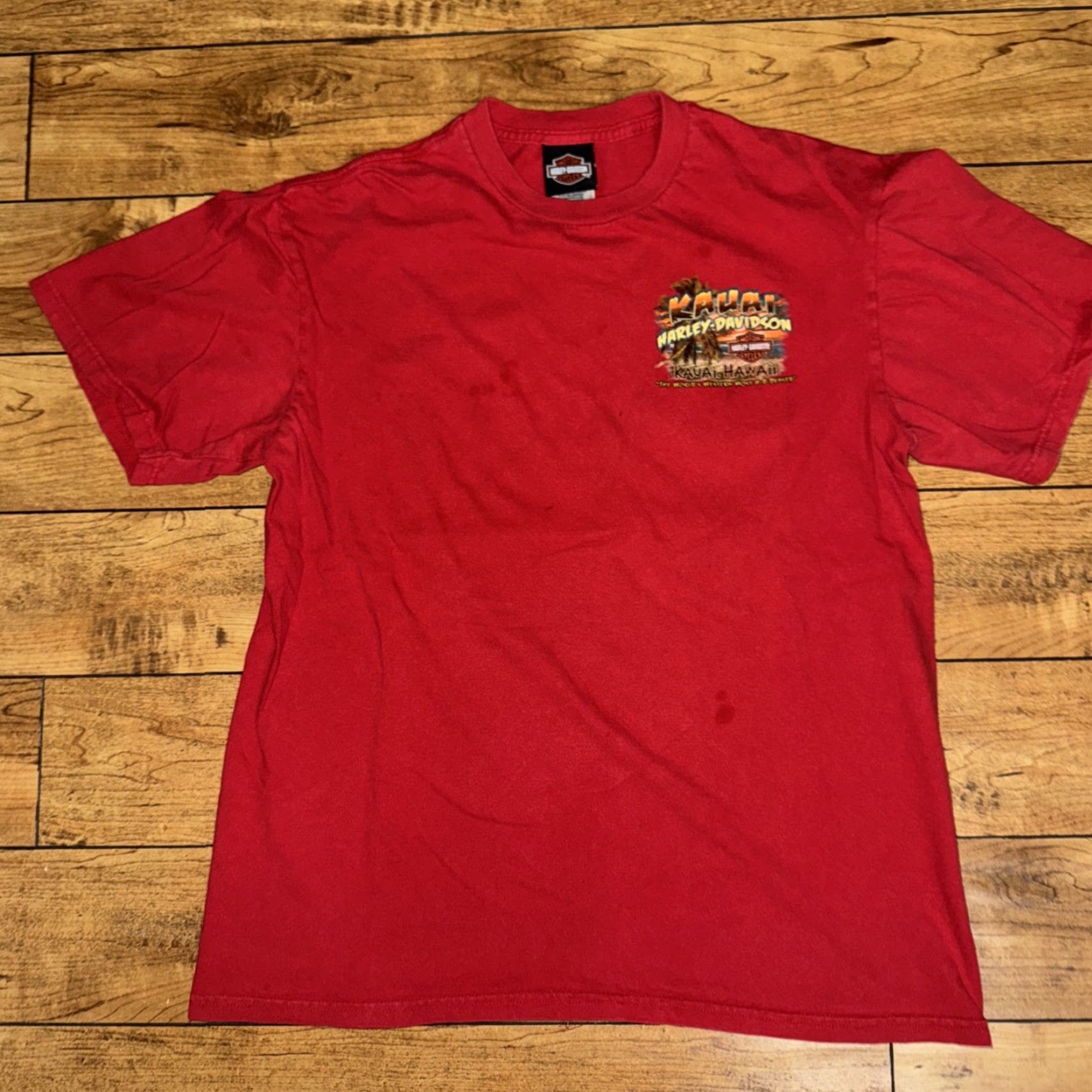 Harley Davidson VINTAGE Harley-Davidson T-Shirt Hawaii Red XL Men 2008 20x26 Regular Shirt Mens Size US XL / EU 56 / 4 - 6 Thumbnail