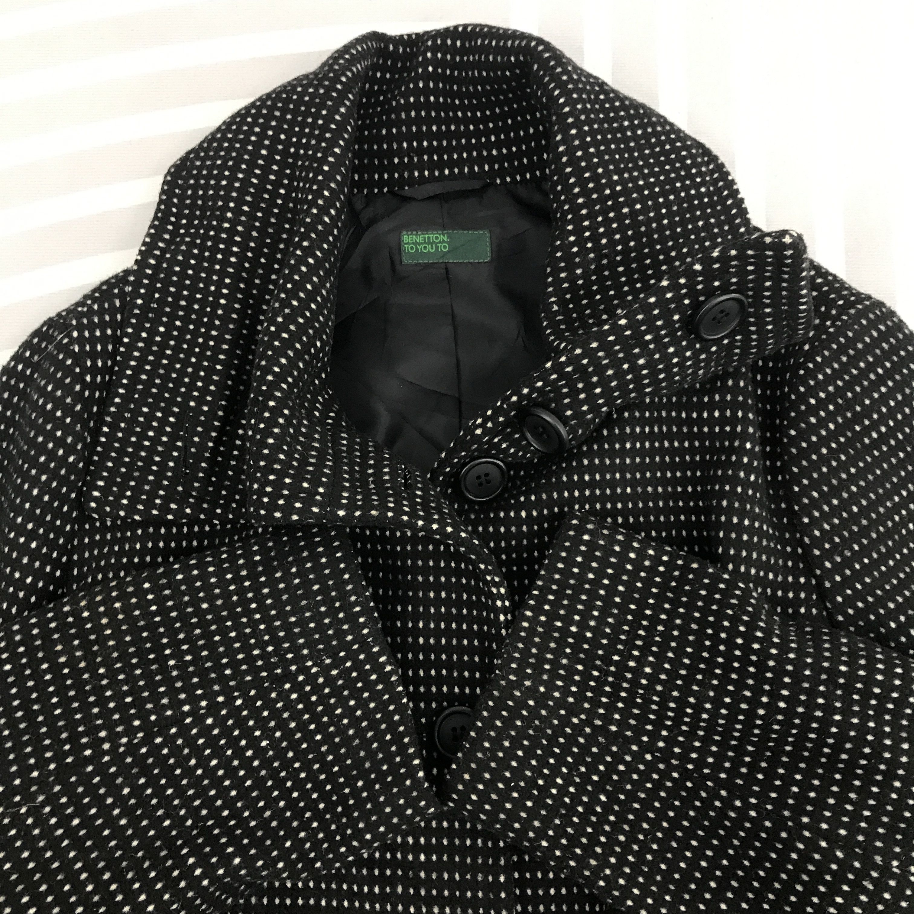 Benetton × Japanese Brand × Vintage Vintage Benetton to you to Wool Button woman Jacket Size US L / EU 52-54 / 3 - 4 Thumbnail