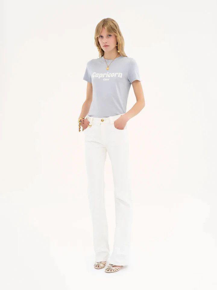 Chloe o1loc1c10226 T-Shirt in Bailad Blue Size L / US 10 / IT 46 - 4 Thumbnail