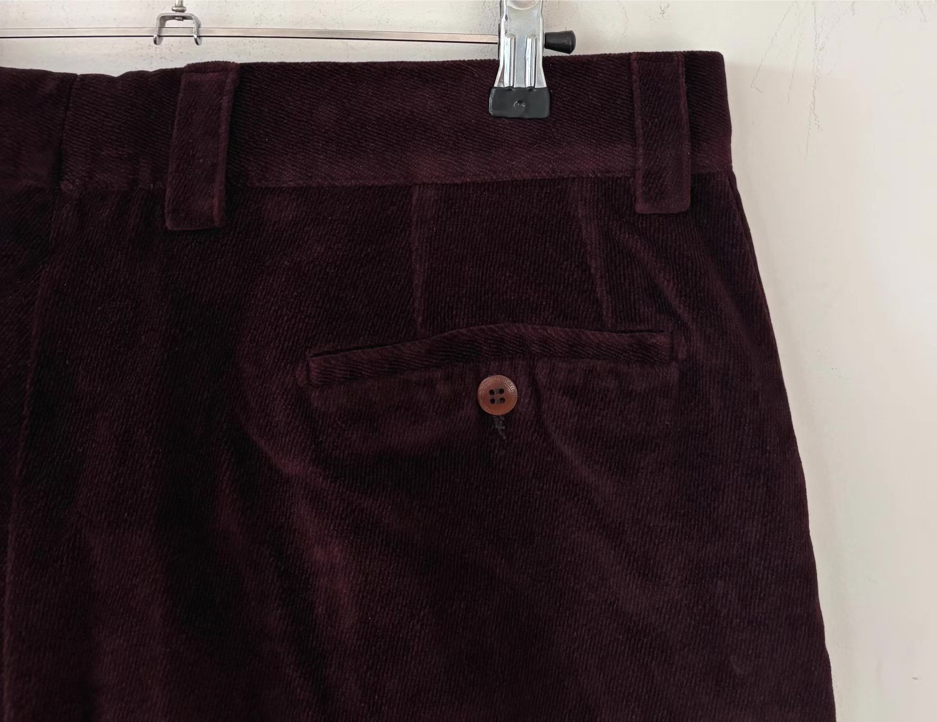 Versace Gianni Versace Men's Plus-Size Burgundy Velvet Trousers Ｑ21 Size US 38 / EU 54 - 5 Thumbnail
