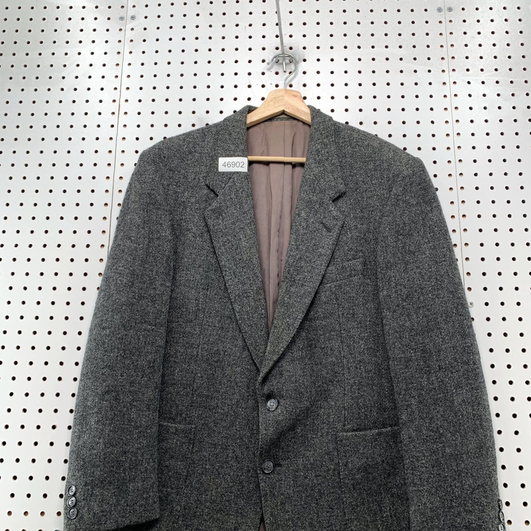Harris Tweed VINTAGE Harris Tweed Blazer Mens 40/42 Gray Munchow Hand Woven Wool Sport Coat Shirt Size 40R - 4 Thumbnail