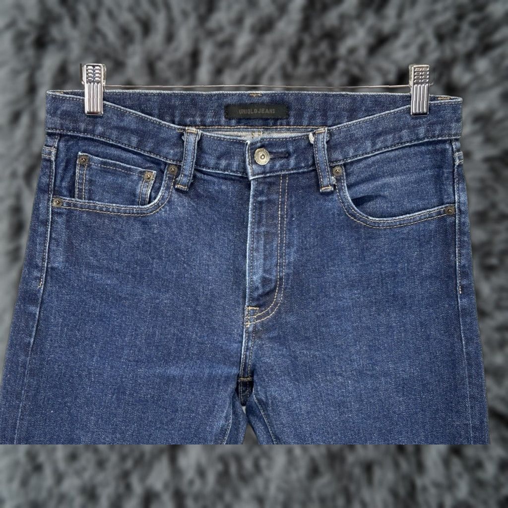 Uniqlo Uniqlo Jeans Mens 31x32 31x28 Blue Denim Straight Slim Fit Stretch City Hipster USA Jeans Men Slim Standard Regular Size 31 Blue Size US 31 - 1 Thumbnail