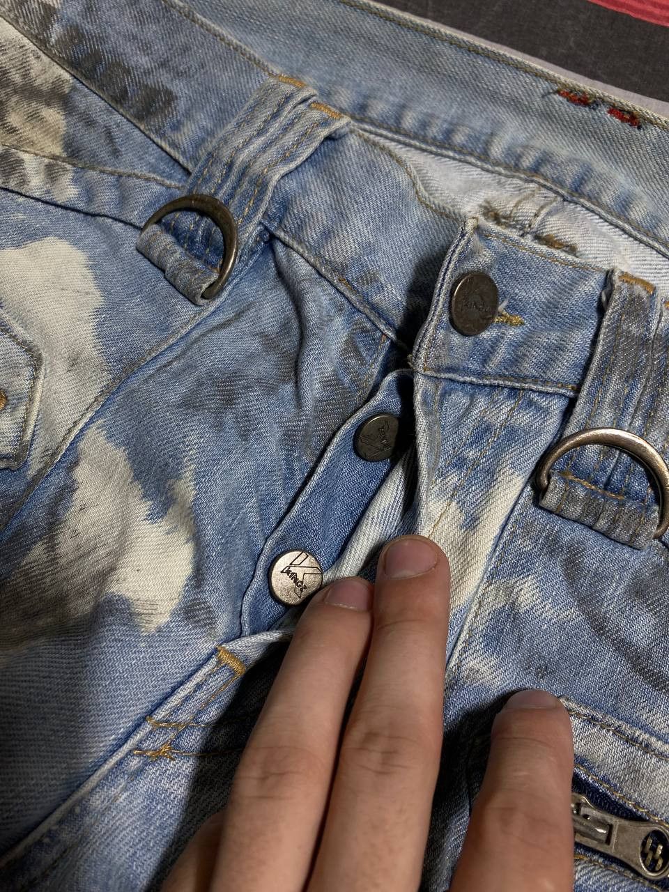 Japanese Brand Crazy Crash Dirty Baggy Faded Jean Japan Avant Garde Style Size US 34 / EU 50 - 12 Thumbnail