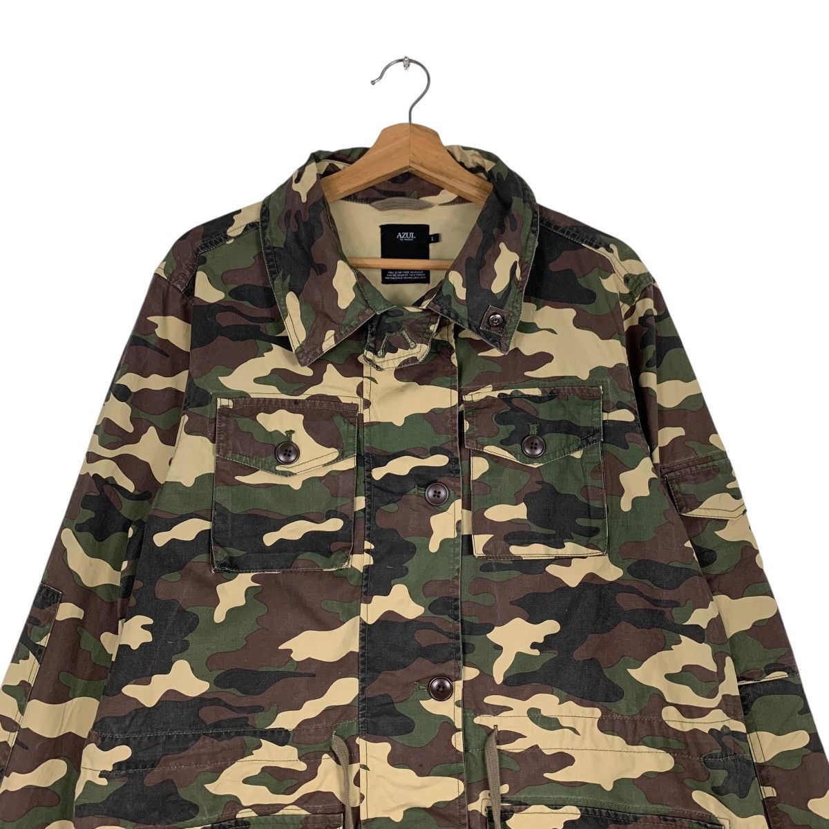 Japanese Brand AZUL MOUSSY Camo Jacket Military Army Fashion #1216-C55 Size US L / EU 52-54 / 3 - 2 Thumbnail