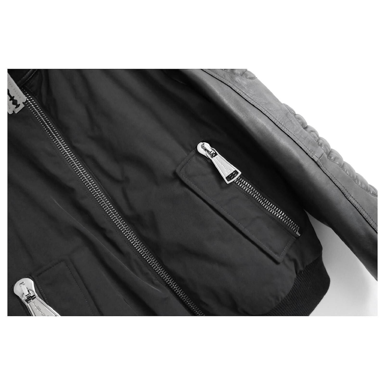 Philipp Plein Philipp Plein Nylon & Leather Biker Puffer Jacket Size US M / EU 48-50 / 2 - 3 Thumbnail