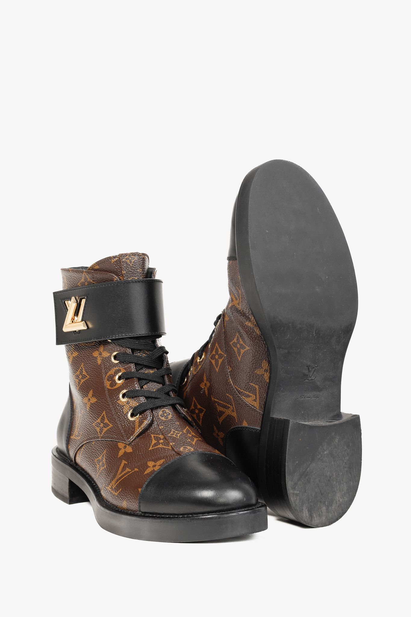Louis Vuitton Louis Vuitton Wonderland Brown Monogram Leather Ranger Boots Size US 9.5 / IT 39.5 - 4 Thumbnail