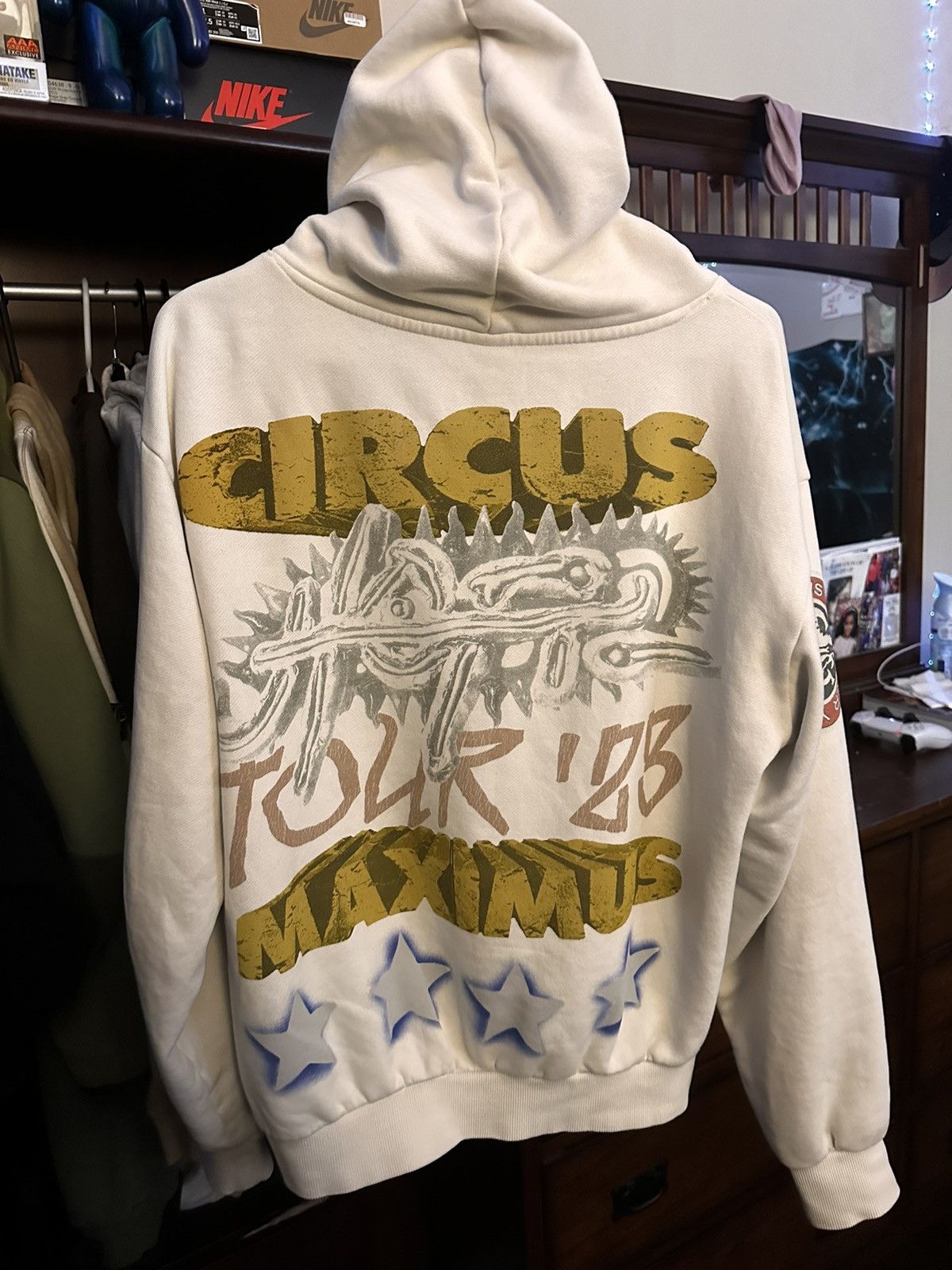 image of Cactus Clothing x Travis Scott Circus Maximus (Utopia) Tour Hoodie in White, Men's (Size Medium)
