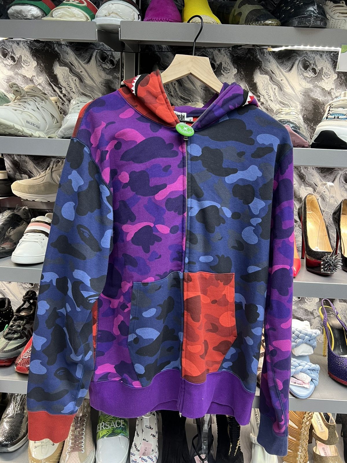 Bape Bape Color Camo Crazy Shark Full Zip Hoodie Size US XL / EU 56 / 4 - 1 Thumbnail