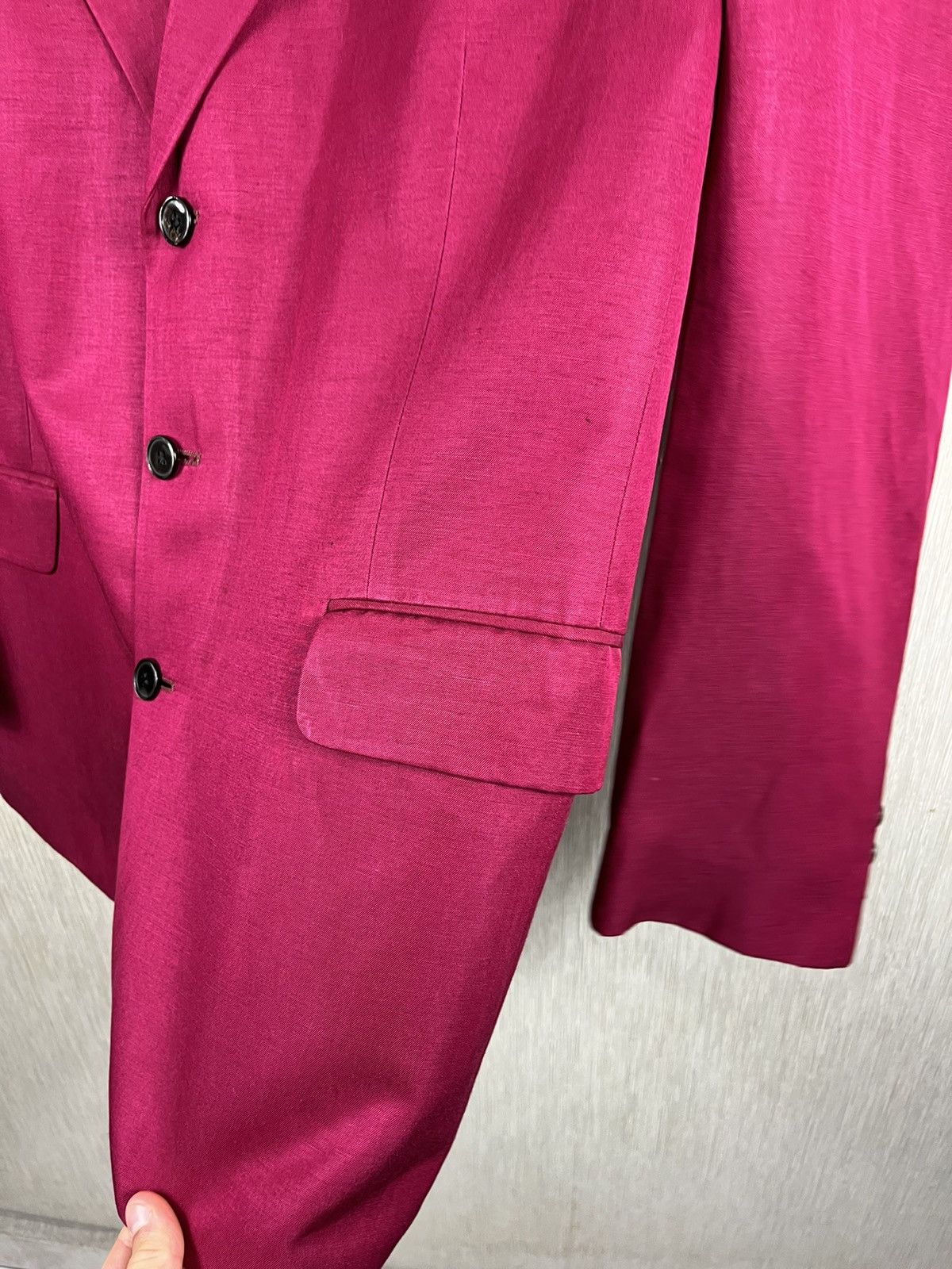 Designer × Kenzo × Vintage Kenzo homme fuchsia silk linen vintage 90s blazer jacket y2k Size US XXL / EU 58 / 5 - 13 Thumbnail
