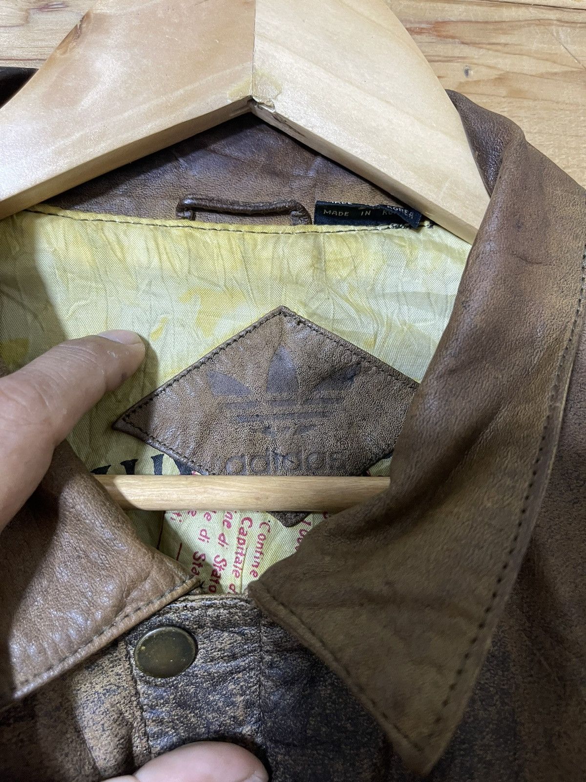 Adidas Vintage Adidas OLYMPIA 80s American Born USA leather jacket Size US M / EU 48-50 / 2 - 6 Thumbnail