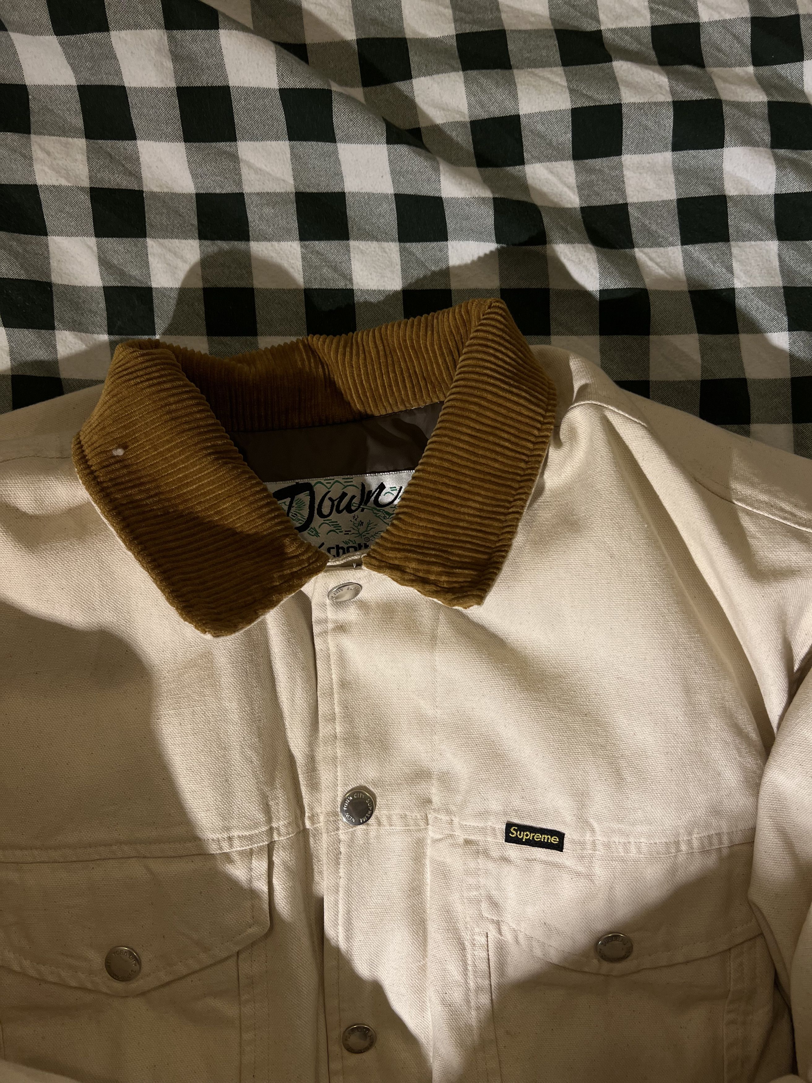 Schott × Supreme Supreme x Schott Canvas Down Trucker Jacket 'Natural' Size US L / EU 52-54 / 3 - 4 Thumbnail