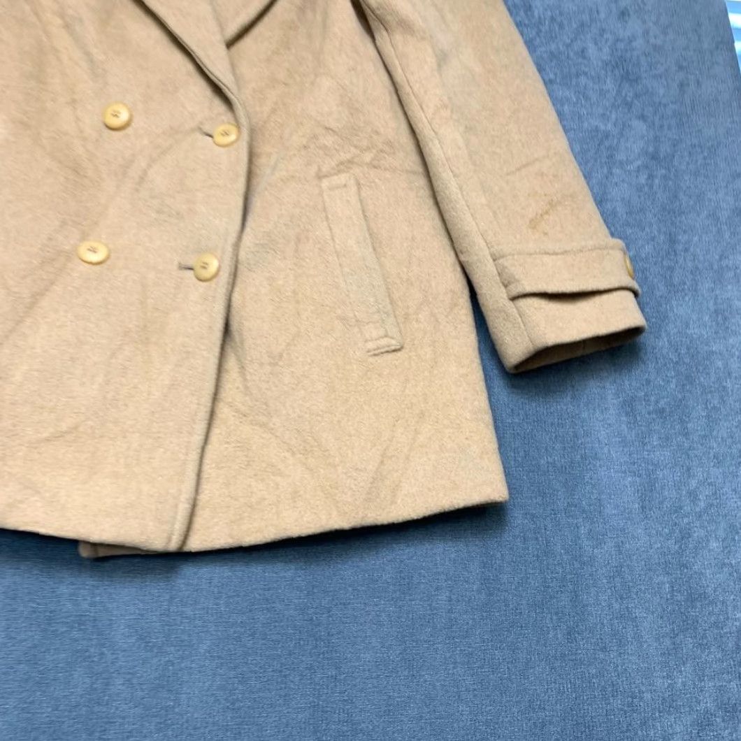 Pendleton VINTAGE Pendleton Peacoat Womens 10 Khaki Wool Notch Double Breasted Made in USA Size L / US 10 / IT 46 - 2 Thumbnail